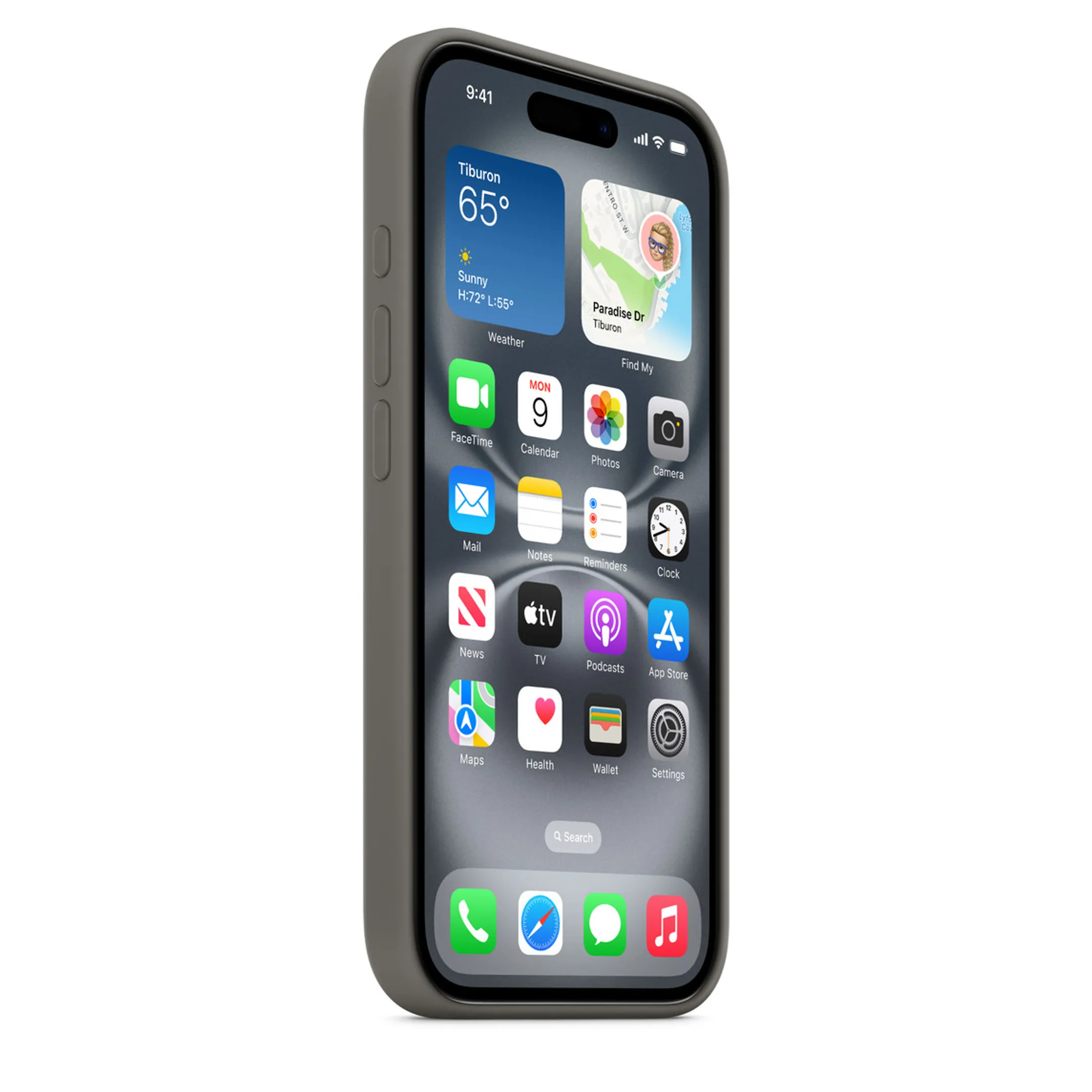 Apple Silicone cover met MagSafe voor iPhone 16 - Stone Gray image