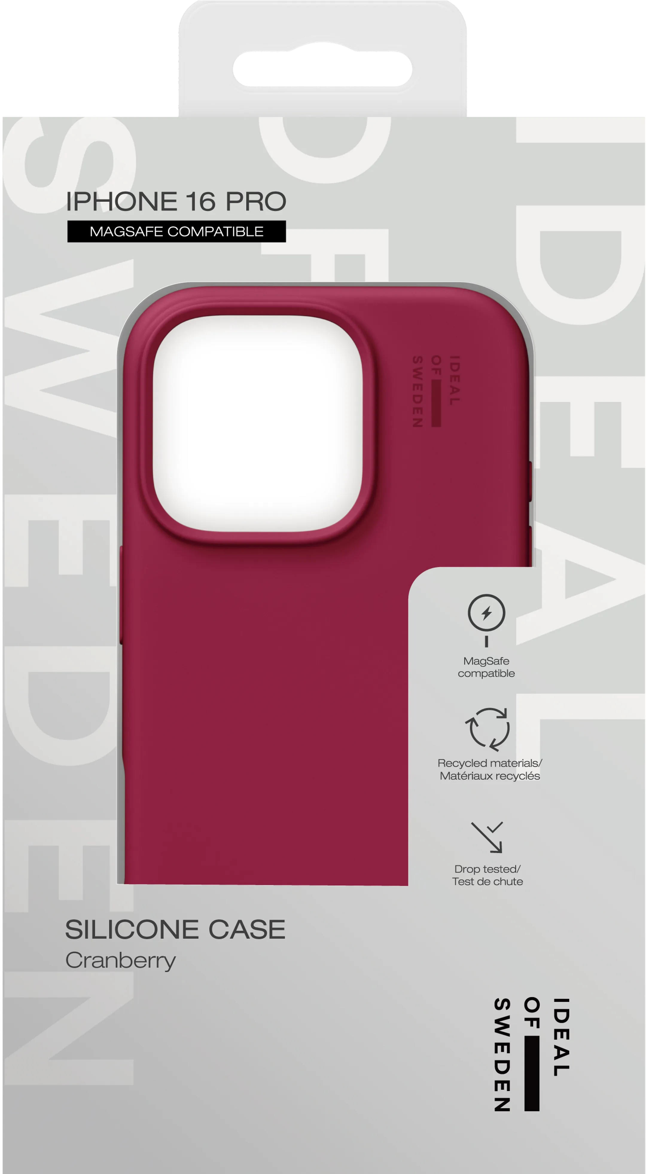 iDeal of Sweden Silicone backcover met MagSafe voor iPhone 16 Pro - Cranberry image
