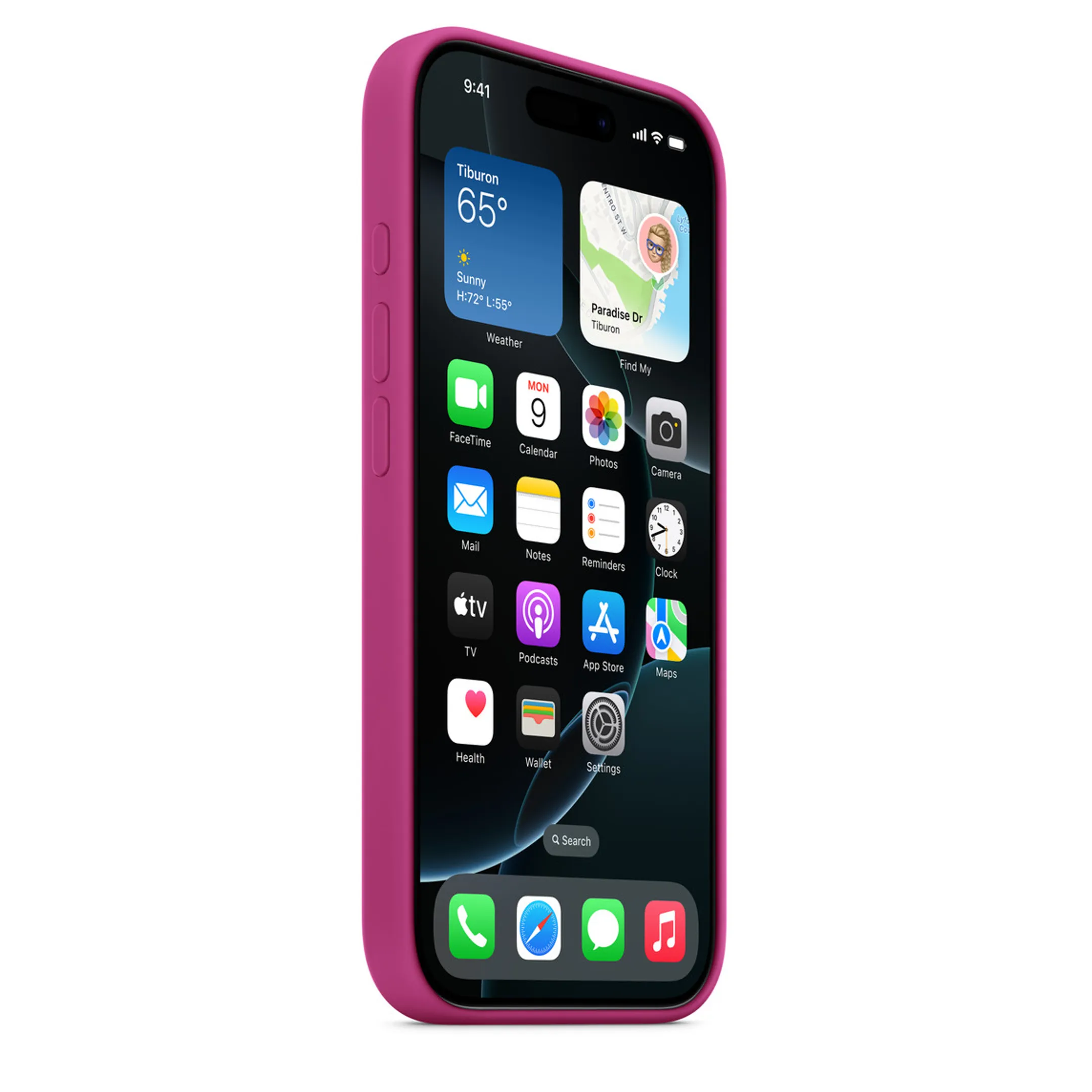 Apple Silicone case met MagSafe voor iPhone 16 Pro - Fuchsia image