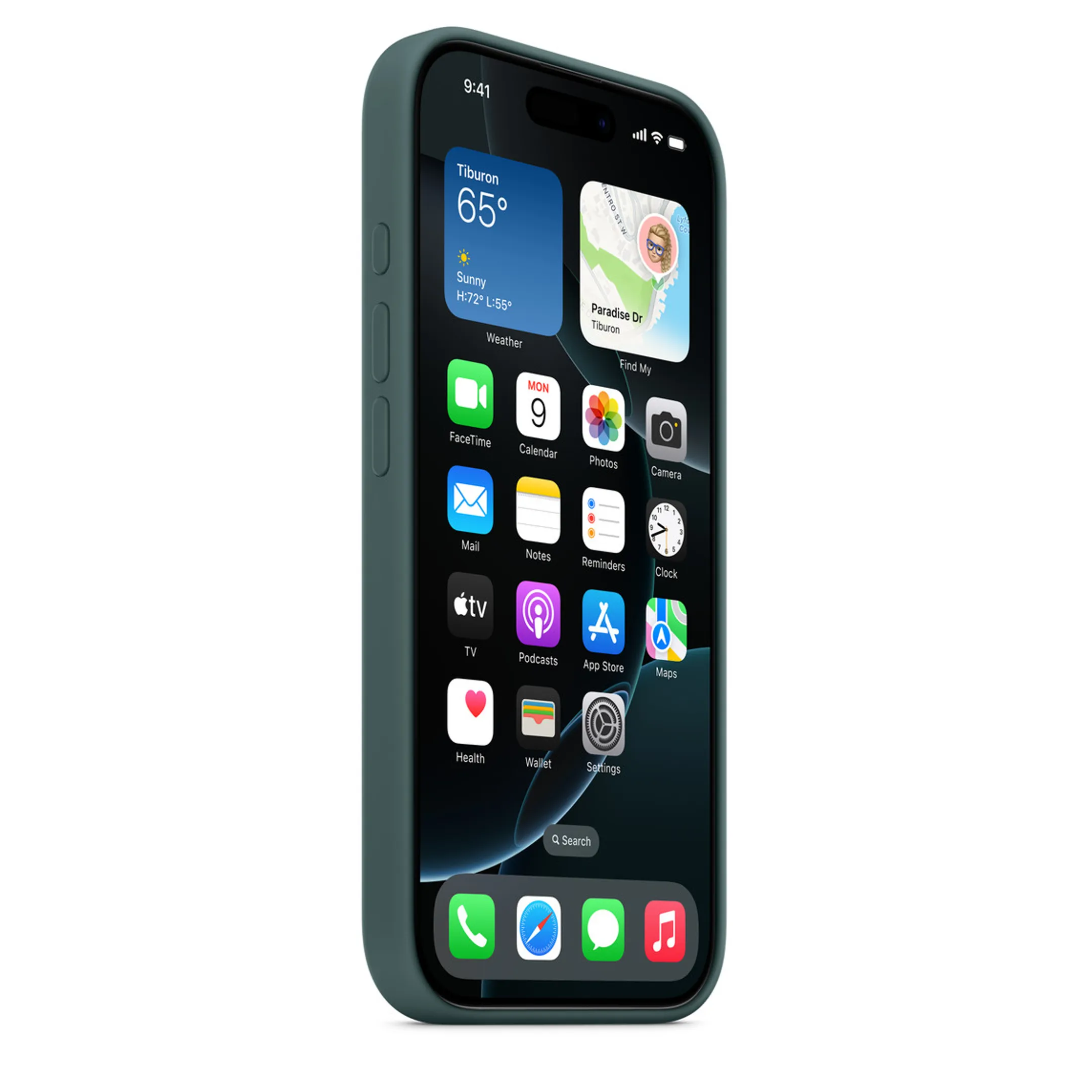Apple Coque en silicone avec MagSafe pour iPhone 16 Pro - Lake Green image