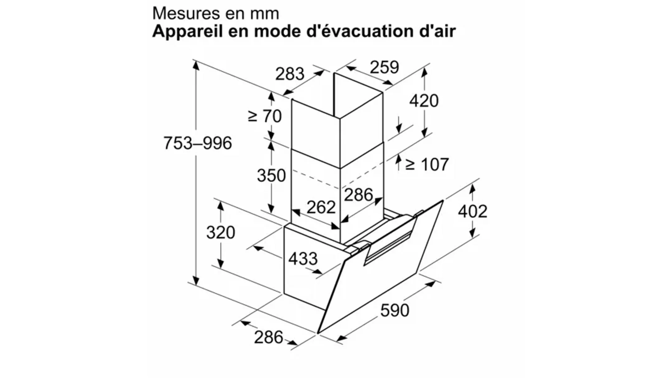 Bosch Hotte décorative DWK67FN60 image