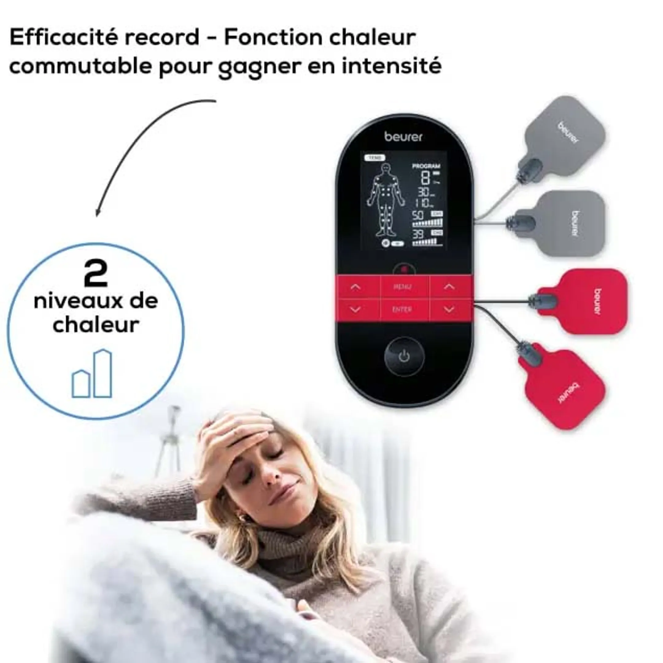 Beurer Electrostimulateur TENS/EMS numérique avec fonction de chaleur EM 59 Heat image