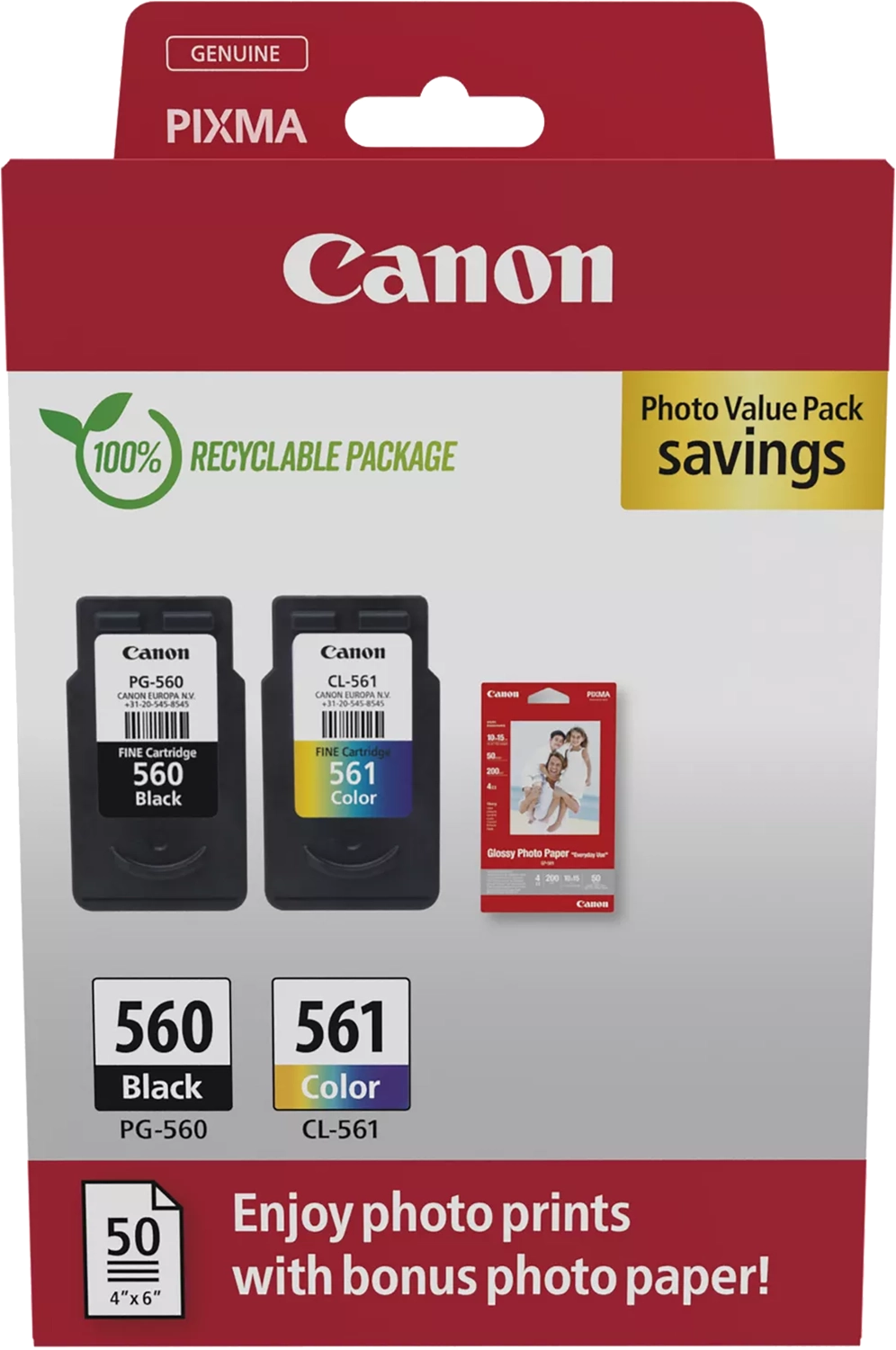 Cartouches d'encre CANON CLI-581XXL Noir/Cyan/Magenta/Jaune - Multipack 4 couleurs