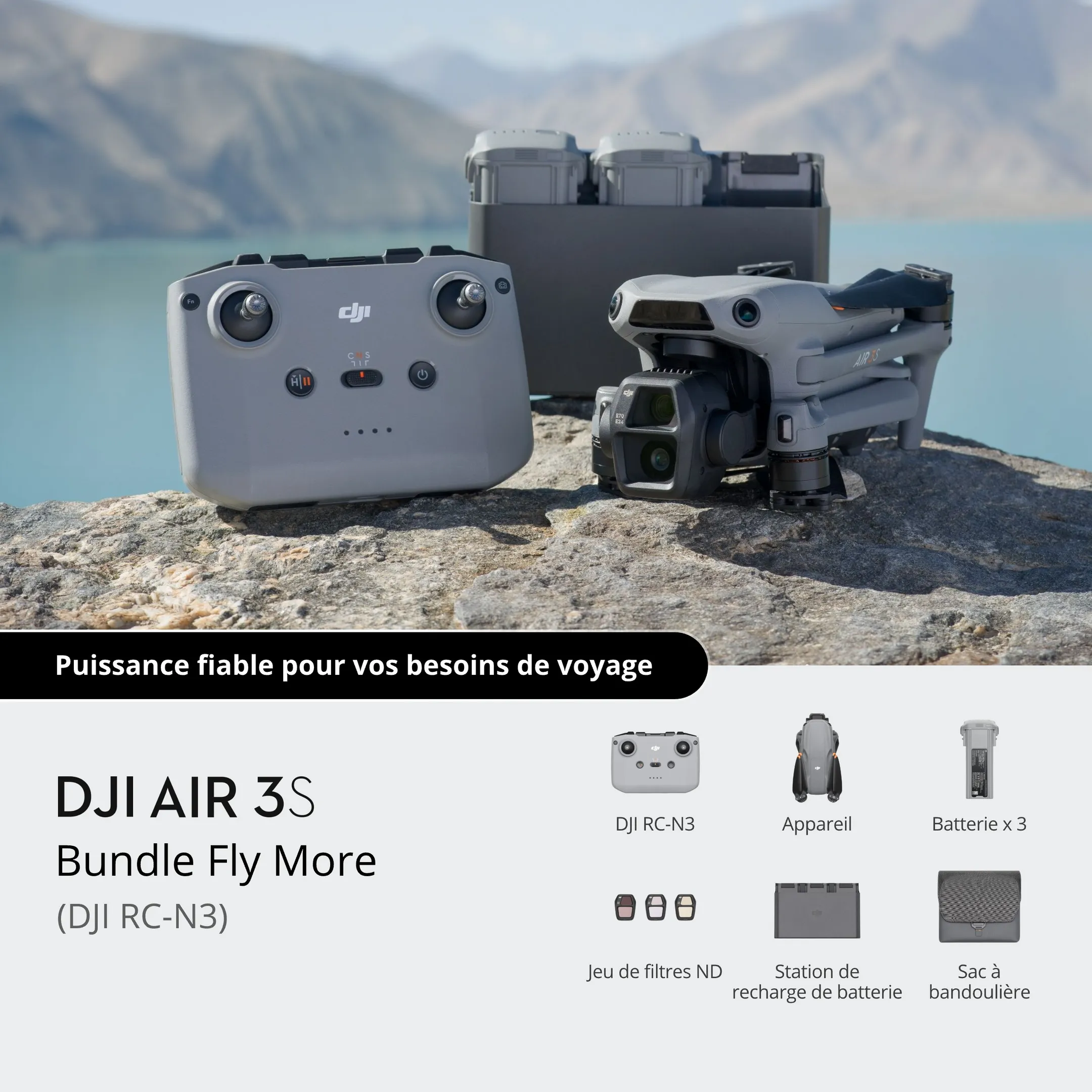 DJI Drone Air 3S Fly More avec Radiocommande RC-N3 image