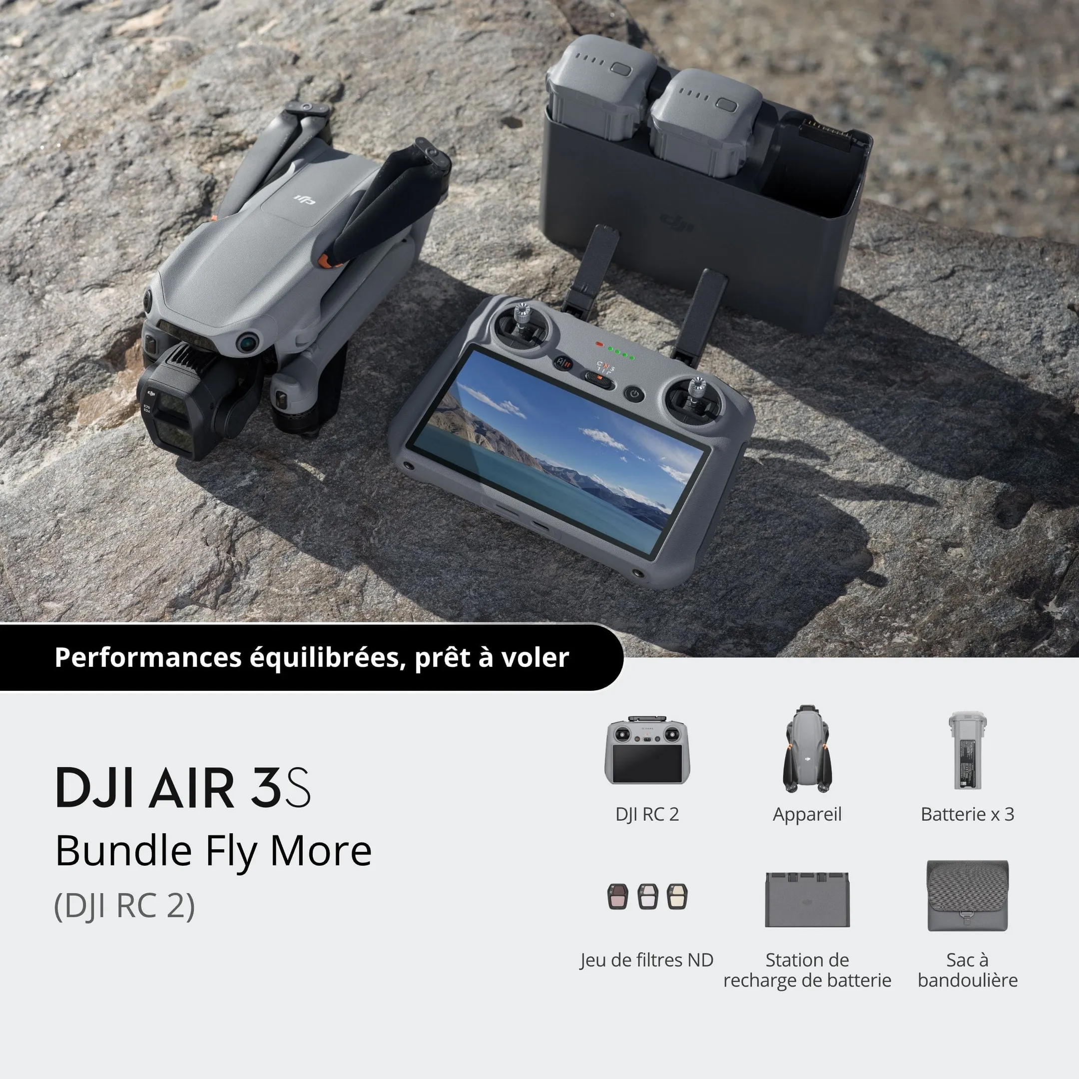 DJI Drone Air 3S Fly More avec Radiocommande RC2 image