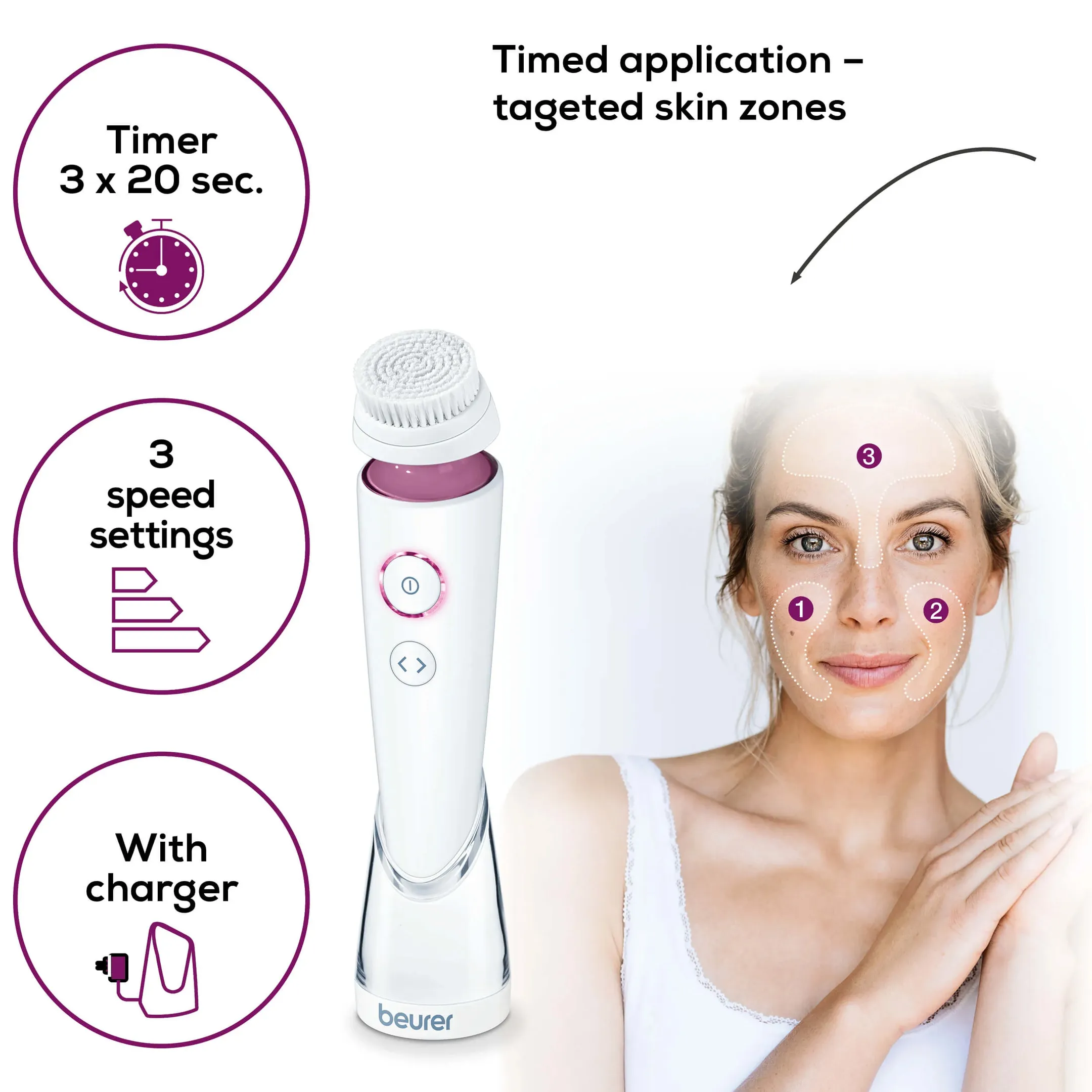 Beurer Brosse cosmétique visage FC 95 Pureo Deep Cleansing image