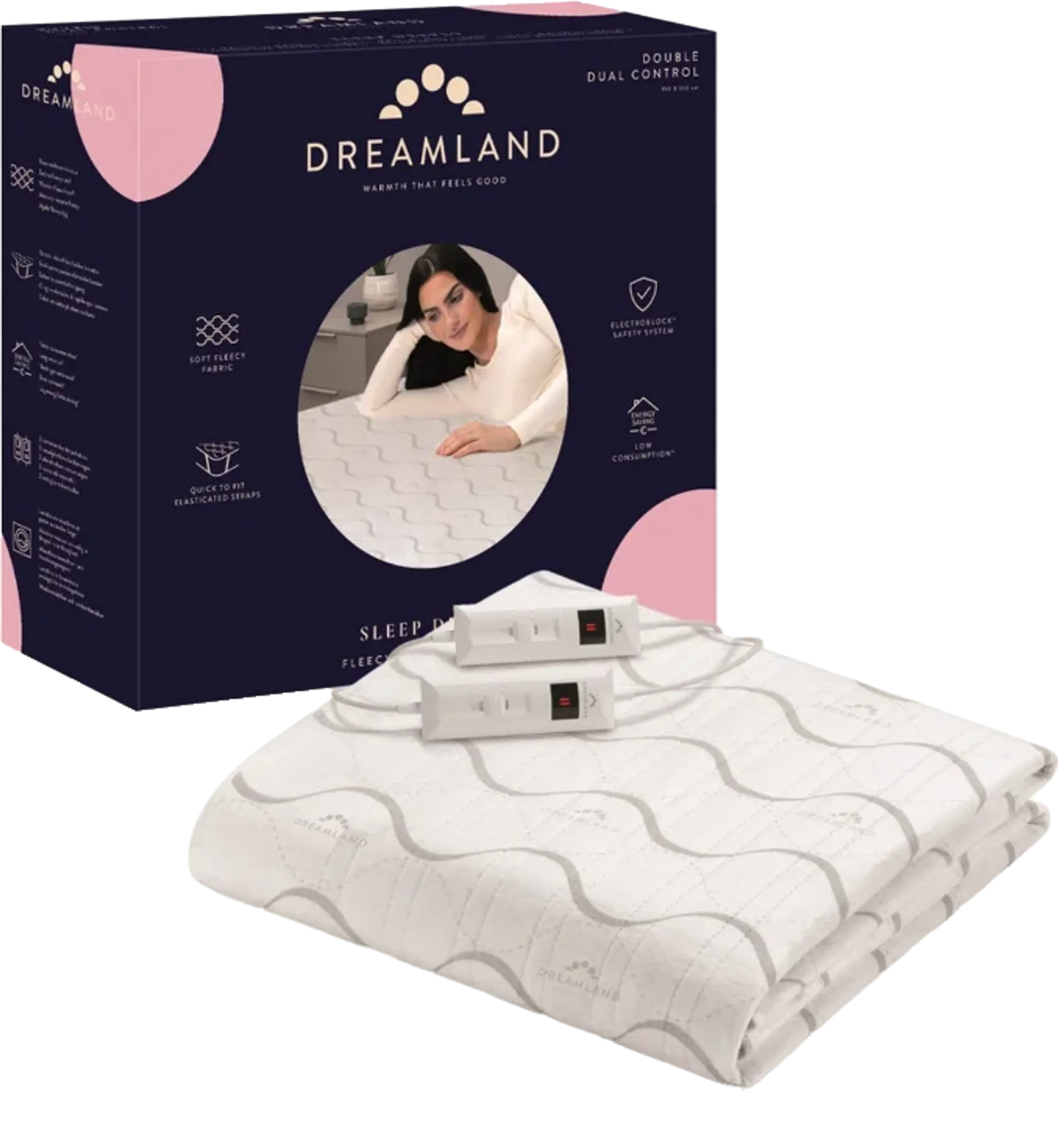 Sleep Deeply Fleece Verwarmde Matrastopper DUBBEL met 2 Schakelaars