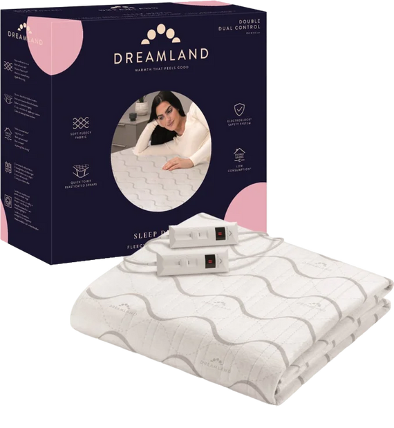Sleep Deeply Fleece Verwarmde Matrastopper DUBBEL met 2 Schakelaars