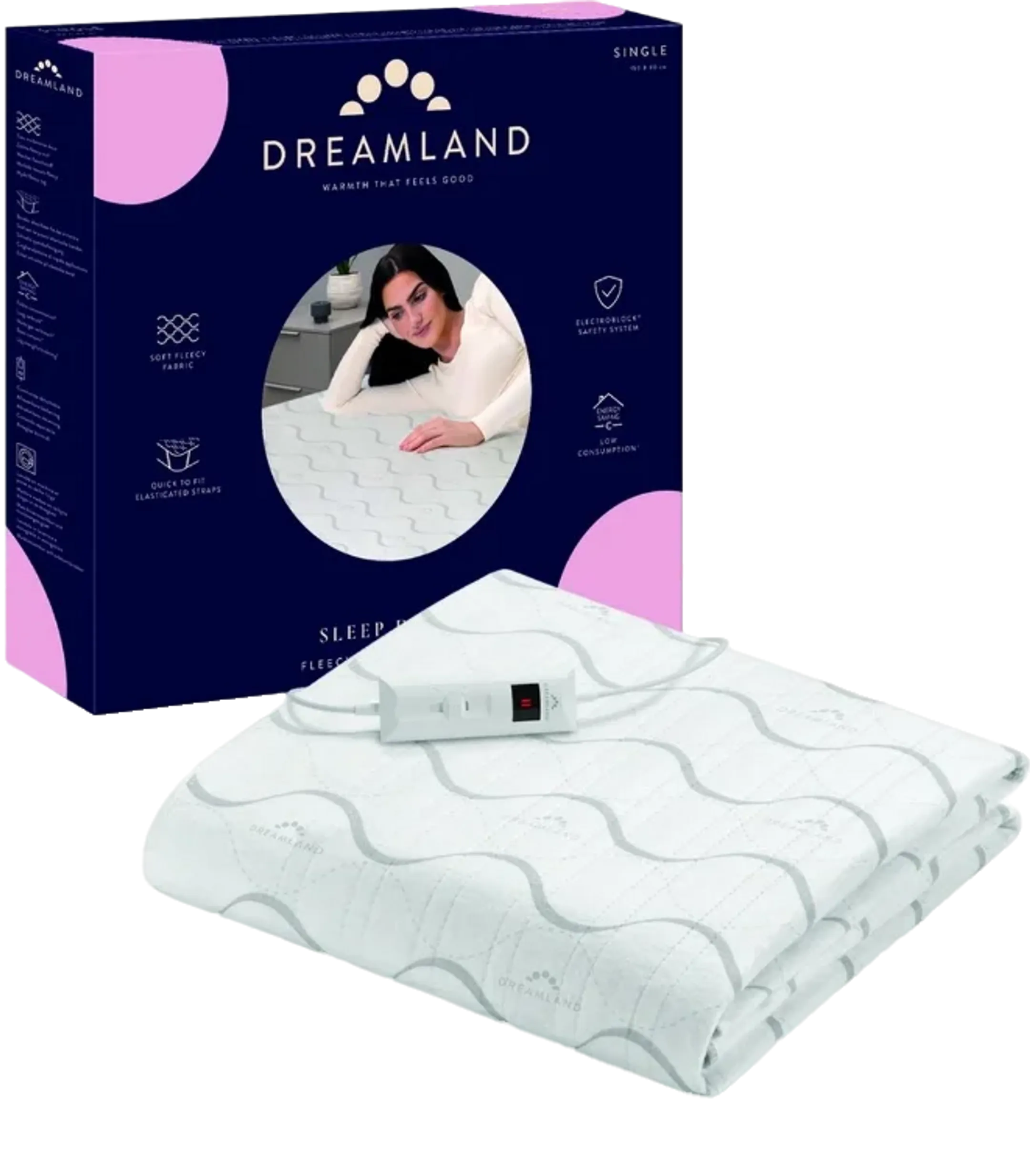 Sleep Deeply Fleece Verwarmde Matrastopper SINGLE met 1 Schakelaar