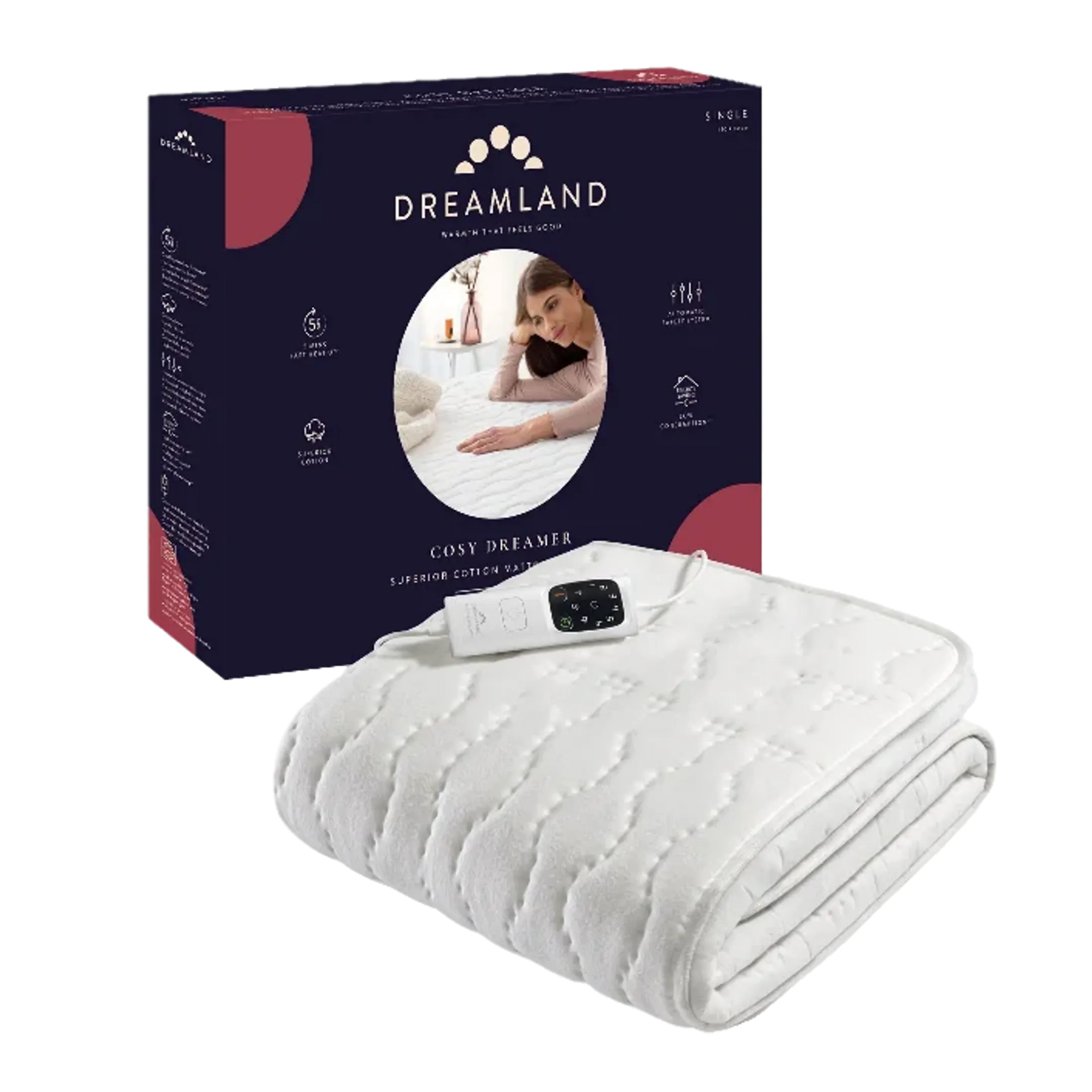 Cosy Cotton Verwarmde Matrastopper SINGLE  met 1 Schakelaar
