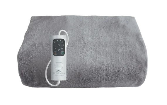Couverture chauffante en Peluche Velouté grise - Snuggle Up - Large