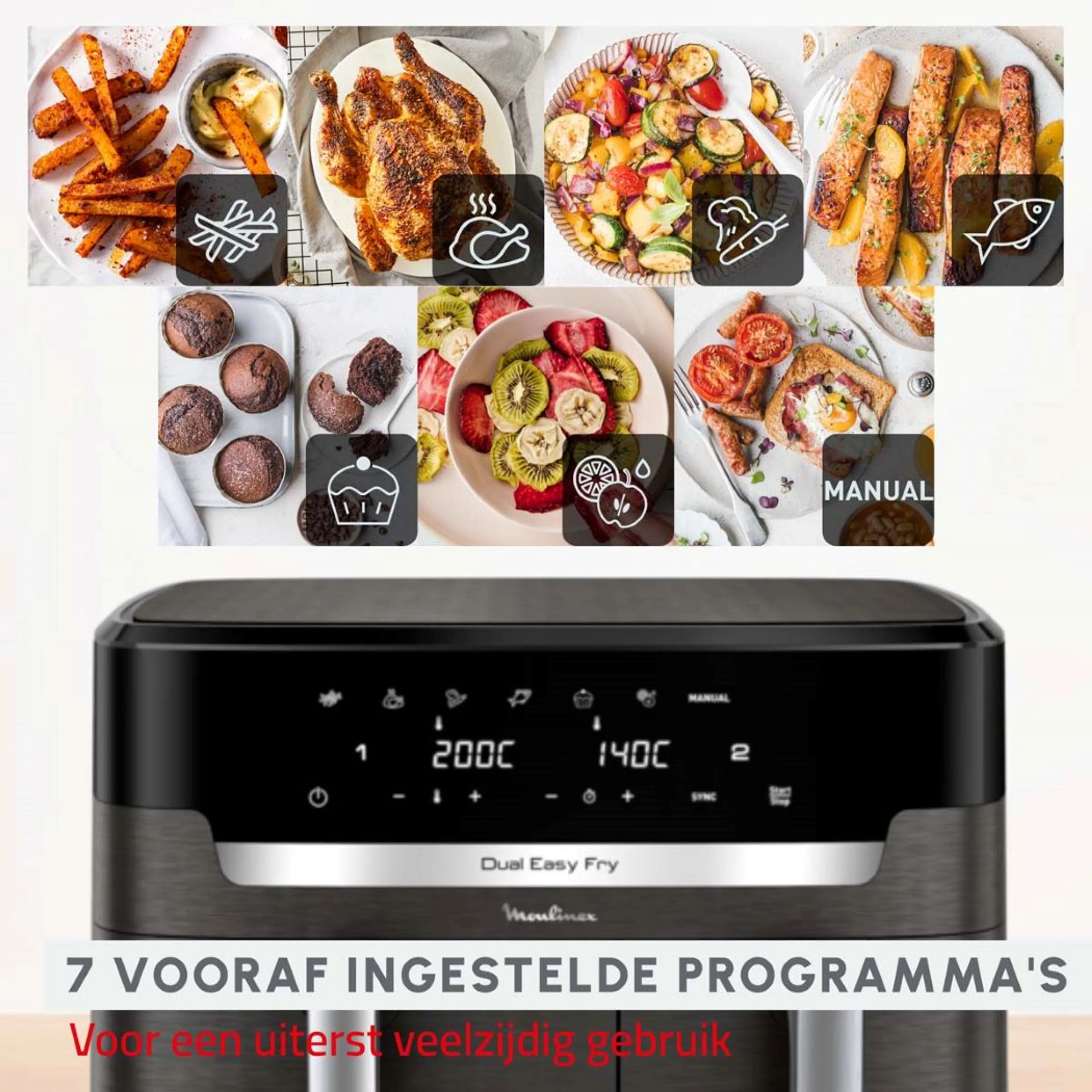 Moulinex Airfryer Dual Easy Fry XXL EZ942HF0 image