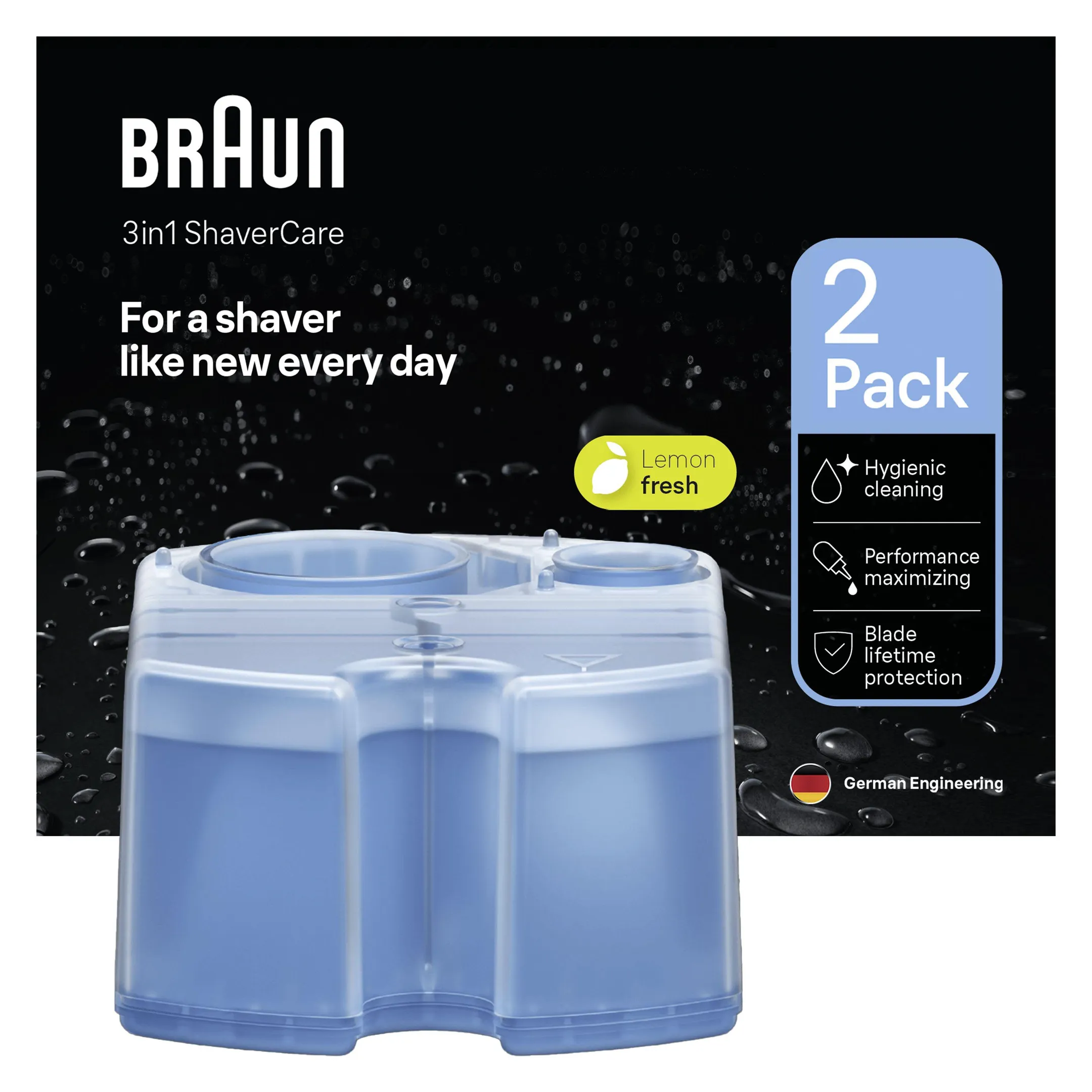 Braun Shaver Care 3-in-1 reinigingsvloeistof 2 stuks image