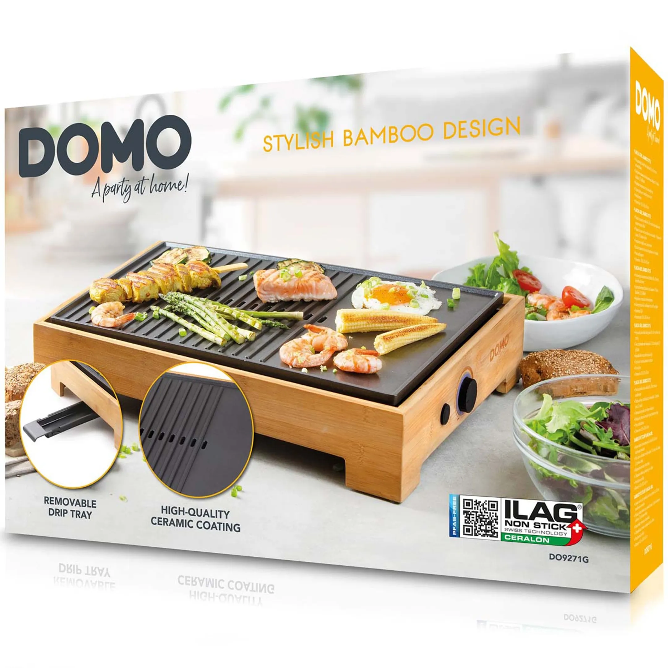 Domo Plancha Grill Bamboo DO9271G image