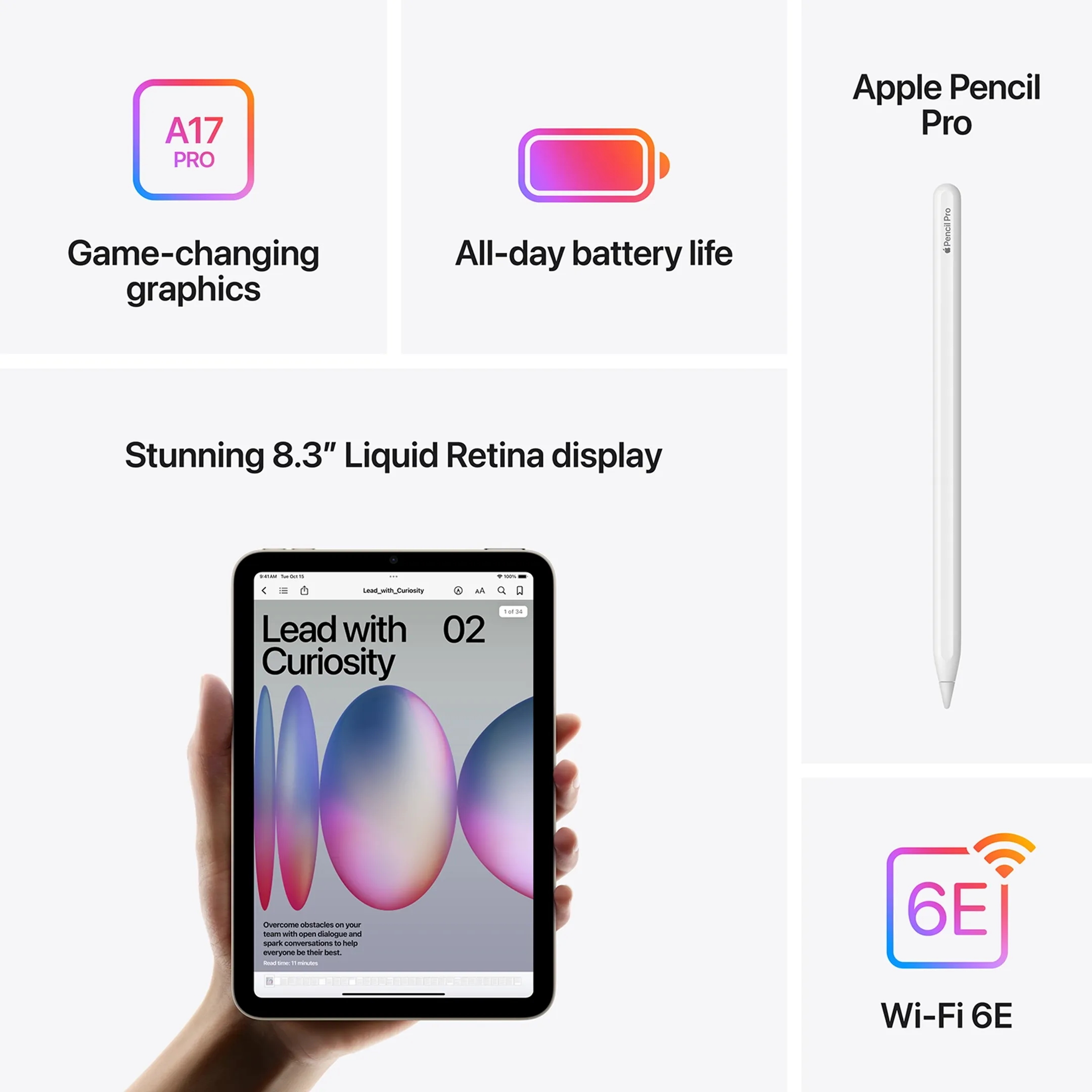 Apple iPad mini 7 wifi + 5G 256 Go Gris sidéral image