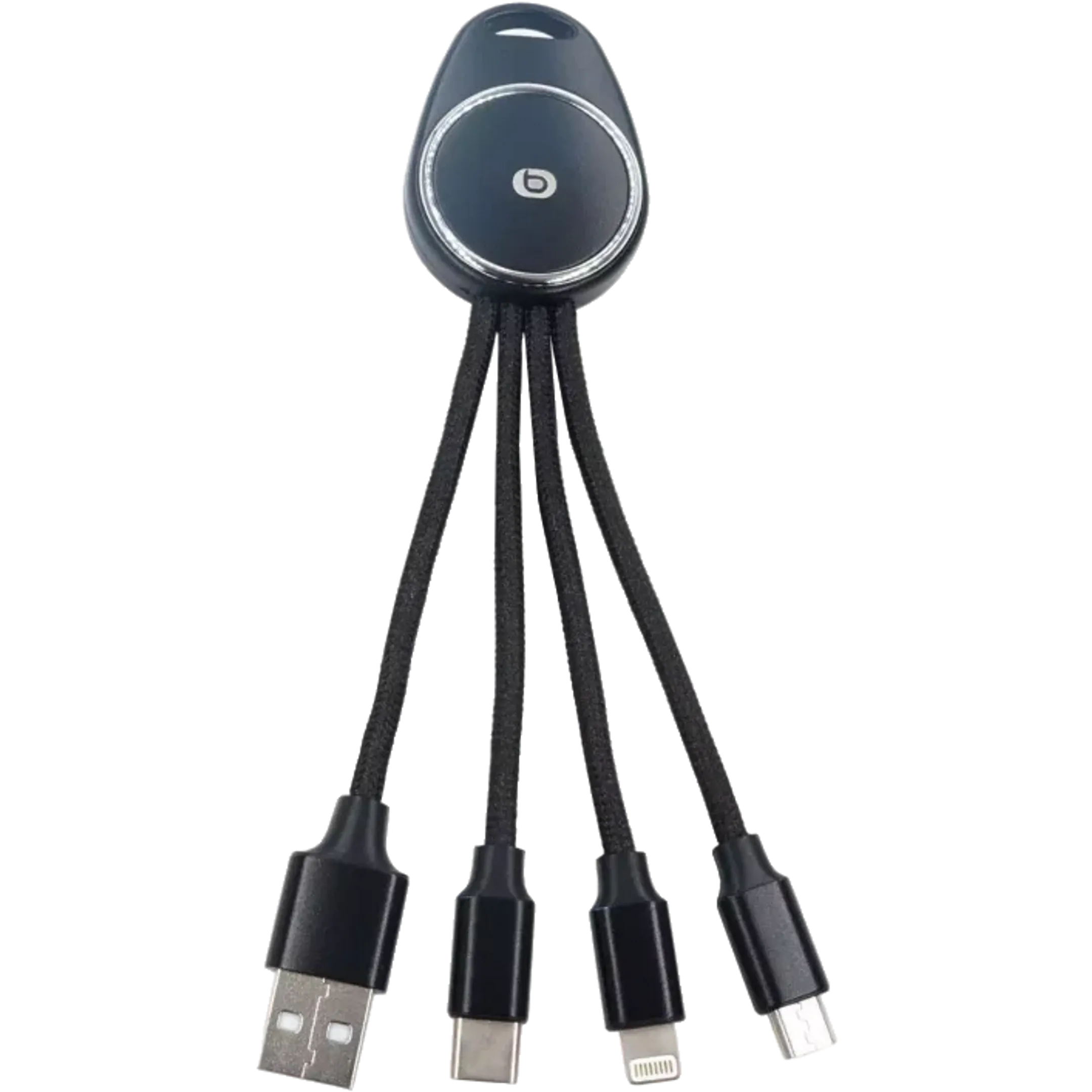 Trio korte 3 in 1 kabel (lightning microUSB USB-C)