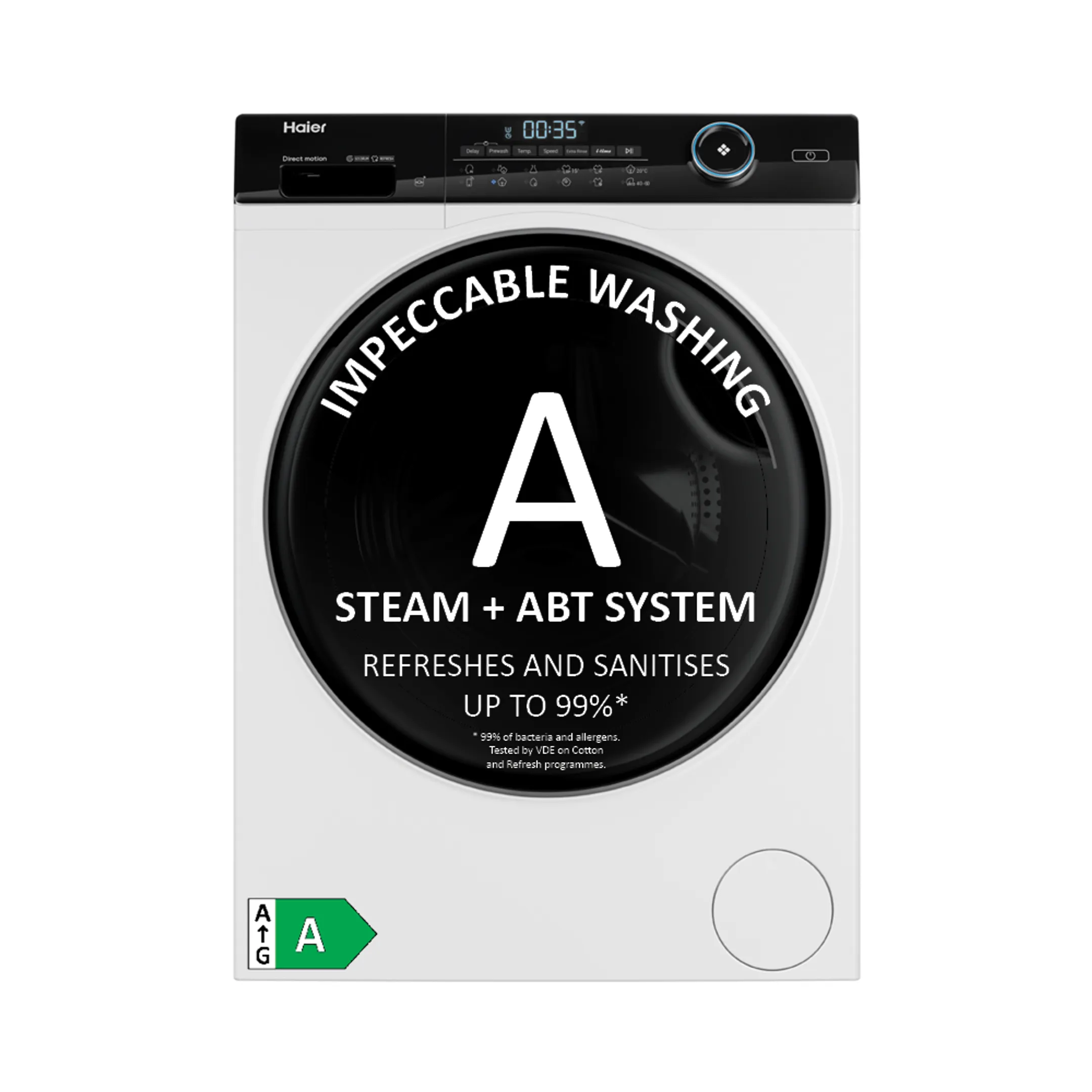 Haier Bundel - Wasmachine HW80-B14959EU1DF Irefresh Connected + Droogkast HD90-A3959E-DF Irefresh Connected image