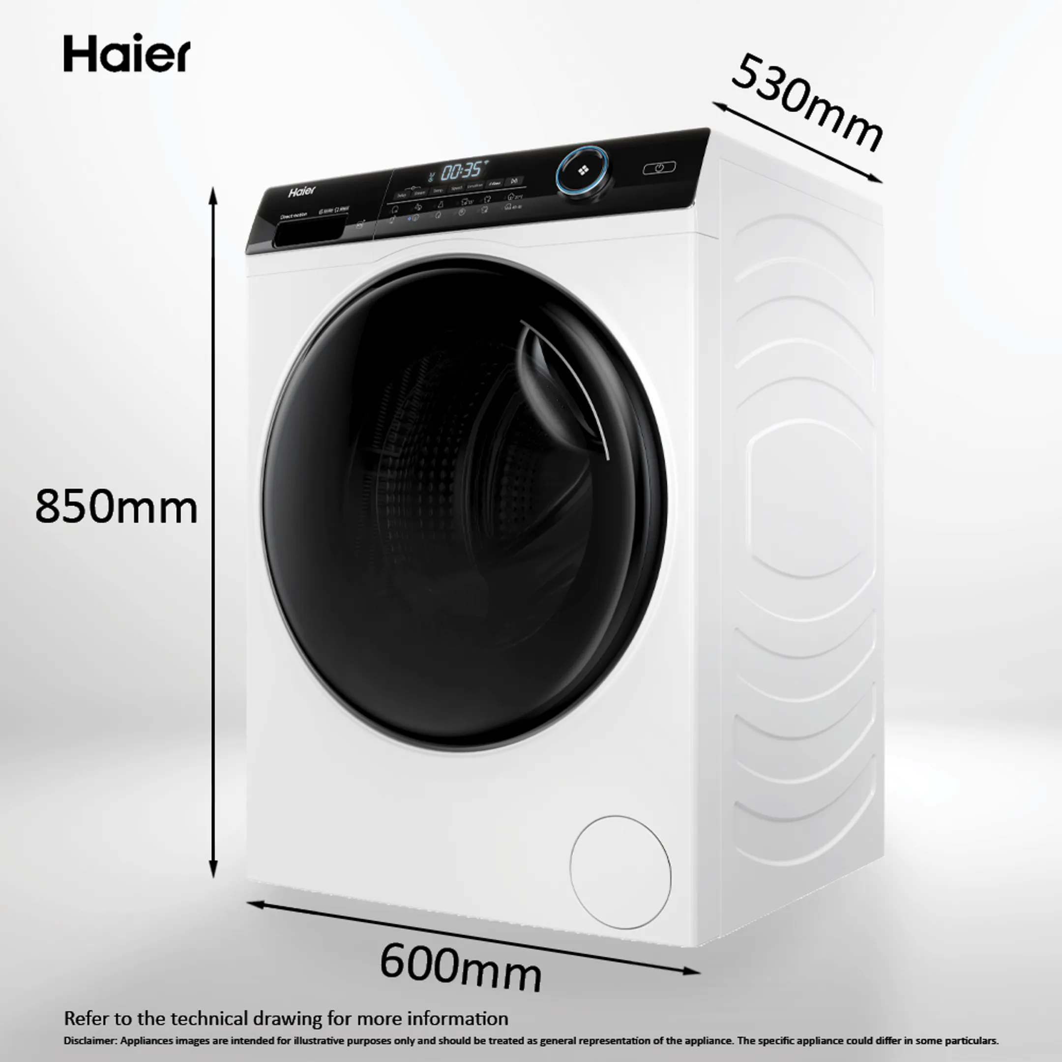 Haier Bundel - Wasmachine HW80-B14959EU1DF Irefresh Connected + Droogkast HD90-A3959E-DF Irefresh Connected image