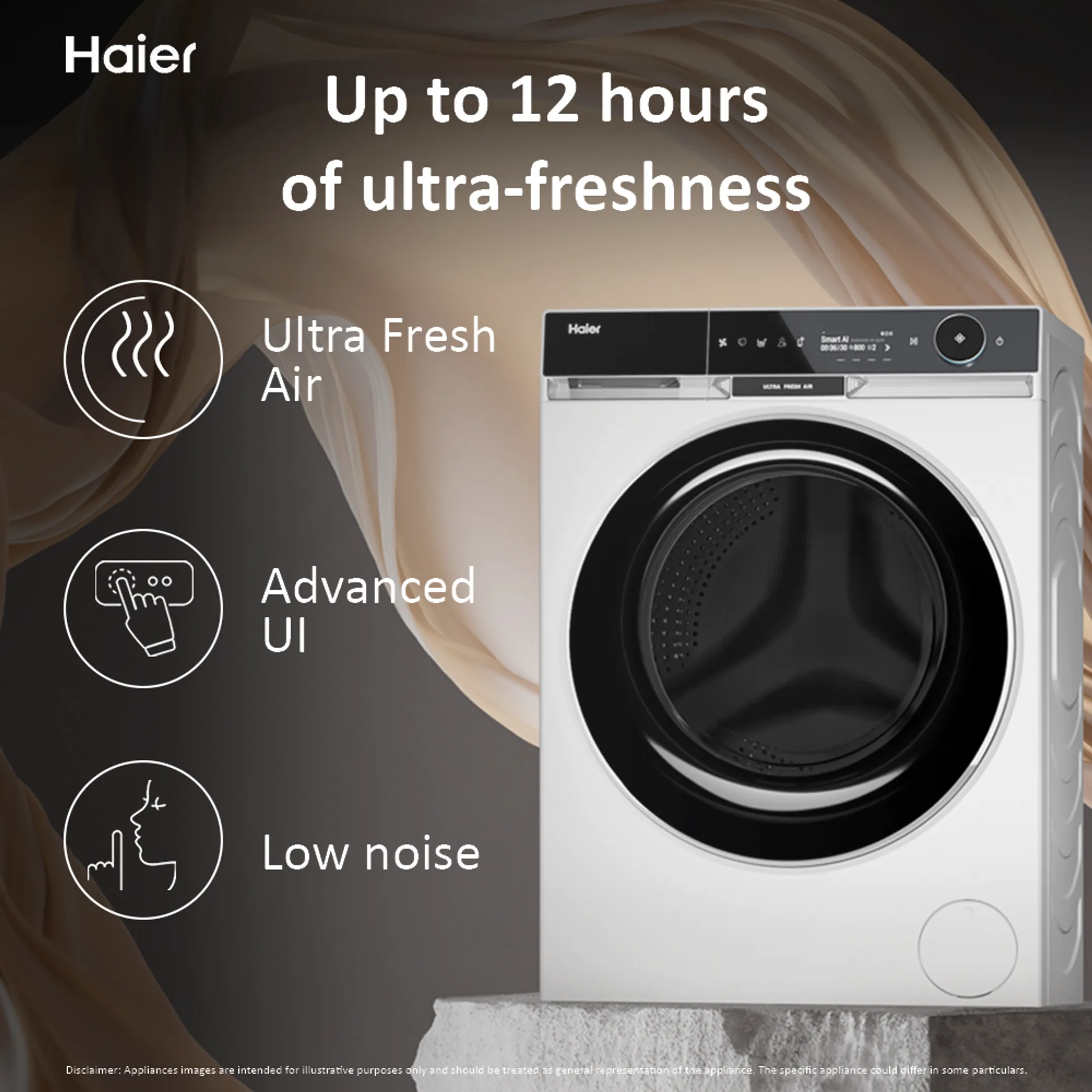 Haier Machine à laver HW110-BD14397U1S Ultrafresh Connected image