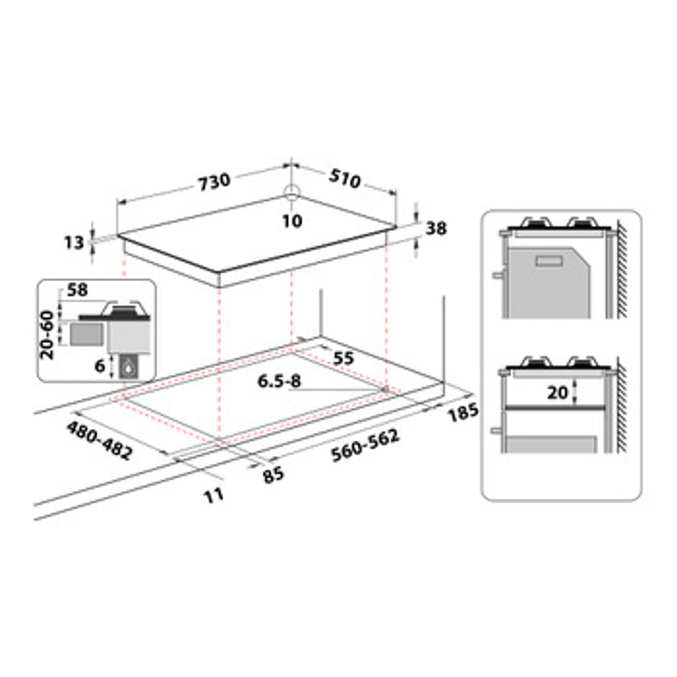 Whirlpool Taque au gaz TGML 761 IX R image