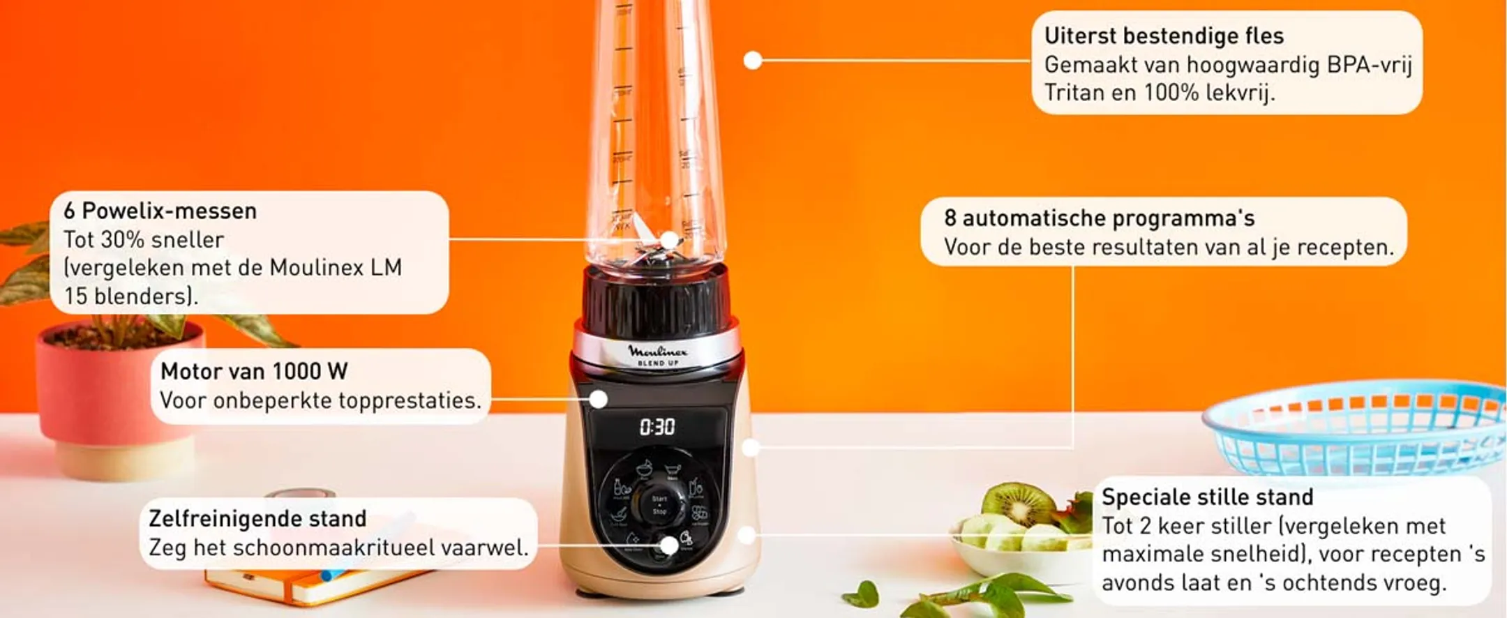 Moulinex Blender Blend Up LM190AFO image