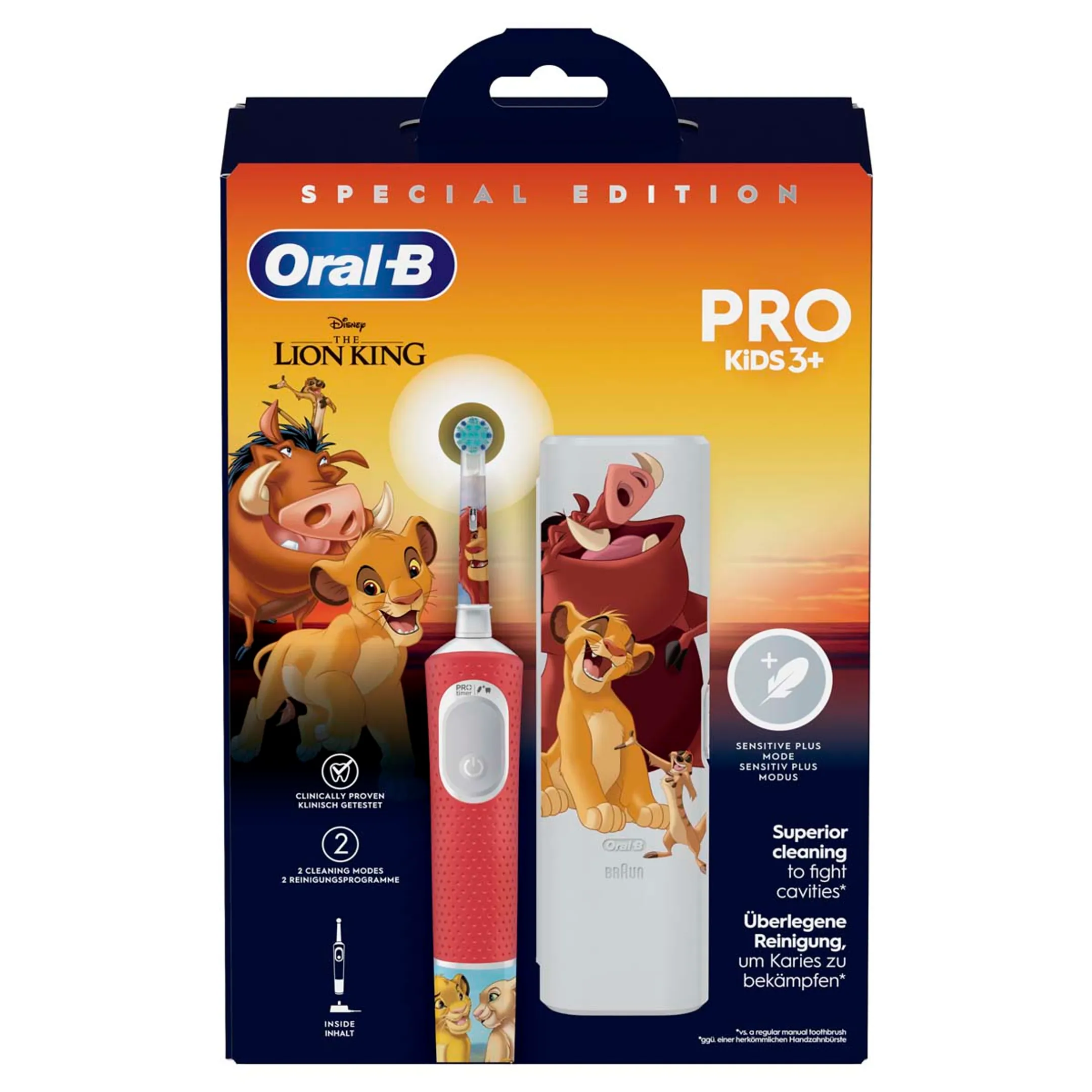 Oral-B Brosse à dents électrique Vitality Pro Kids Lion King + étui de voyage image