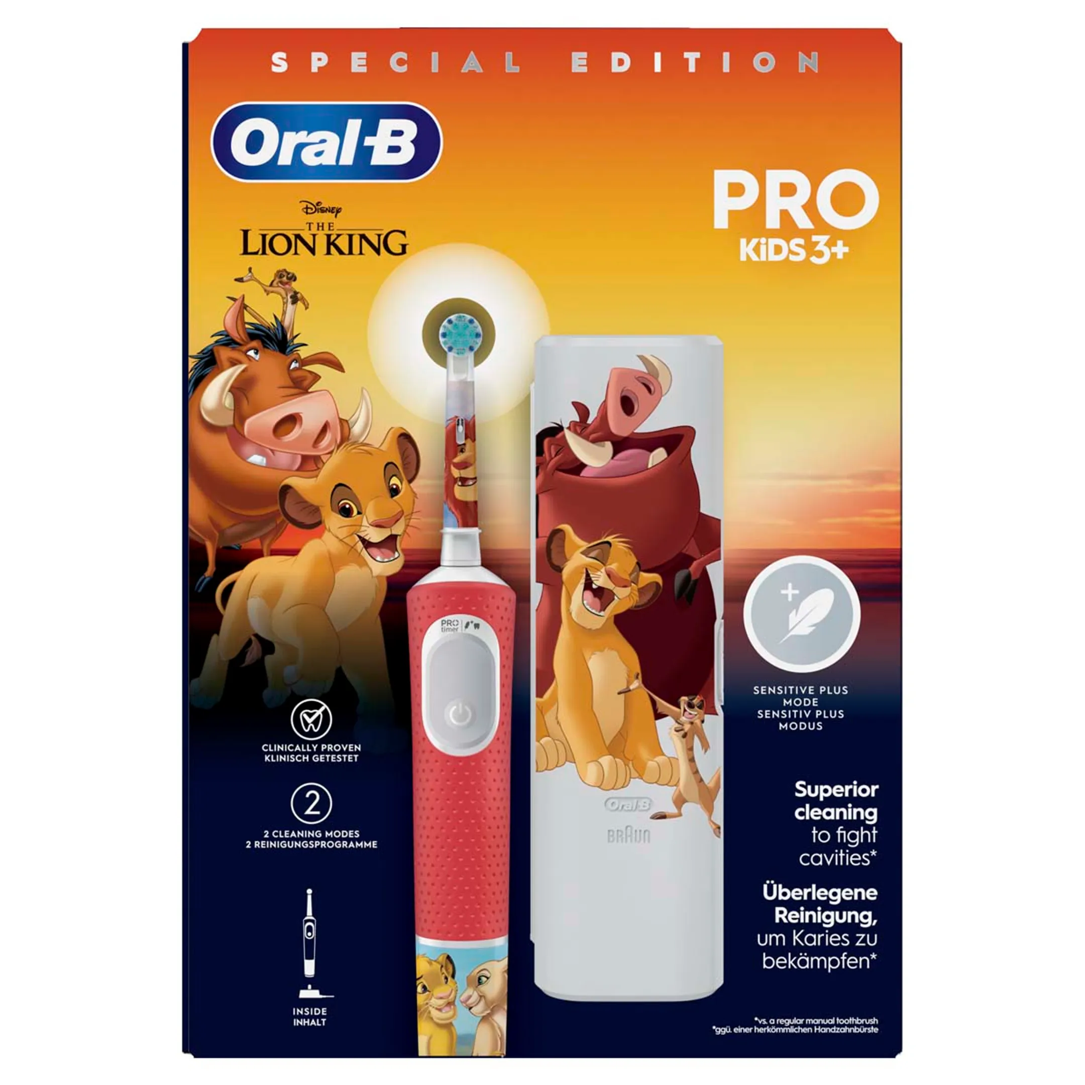 Oral-B Brosse à dents électrique Vitality Pro Kids Lion King + étui de voyage image