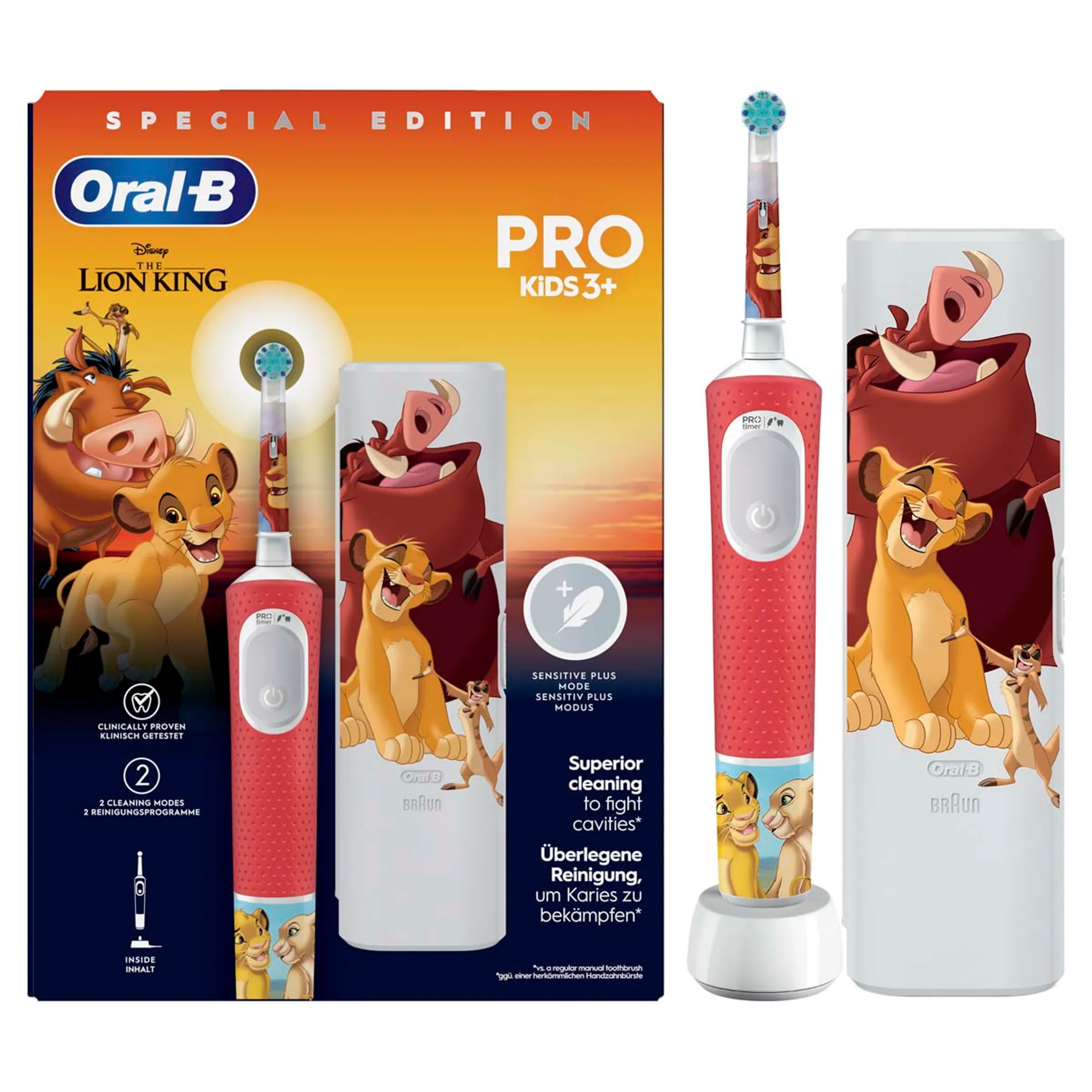 Oral-B Brosse à dents électrique Vitality Pro Kids Lion King + étui de voyage image