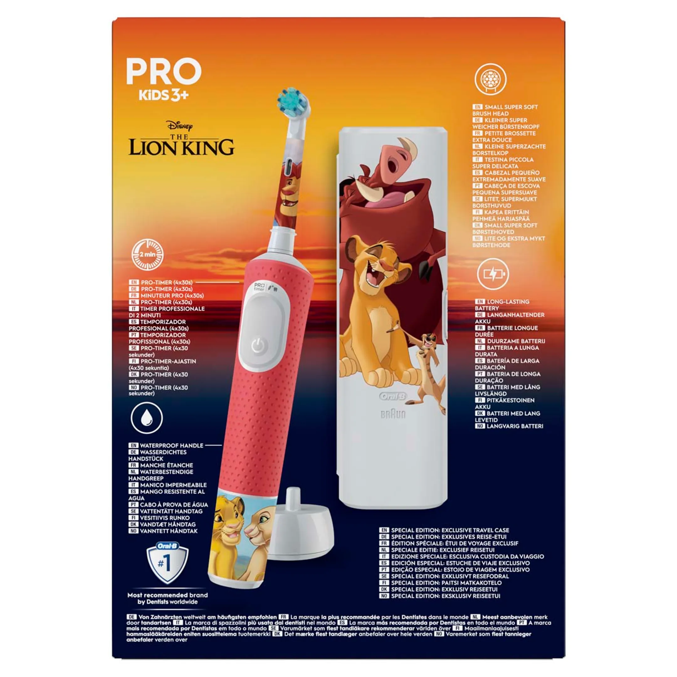 Oral-B Brosse à dents électrique Vitality Pro Kids Lion King + étui de voyage image