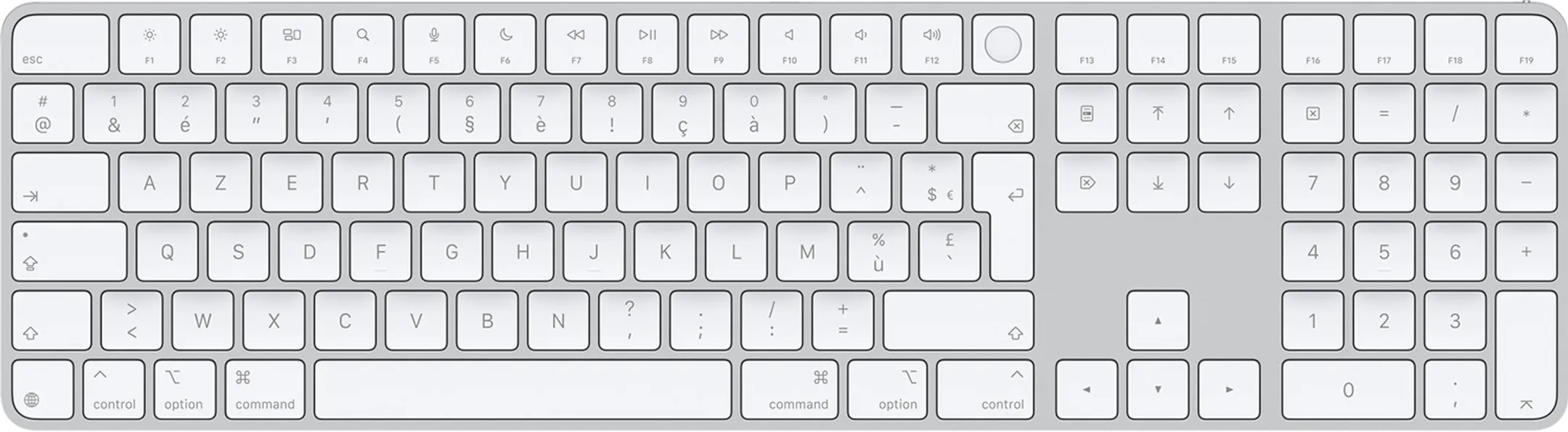 Magic Keyboard avec Touch ID et pavé numérique - Touches blanches