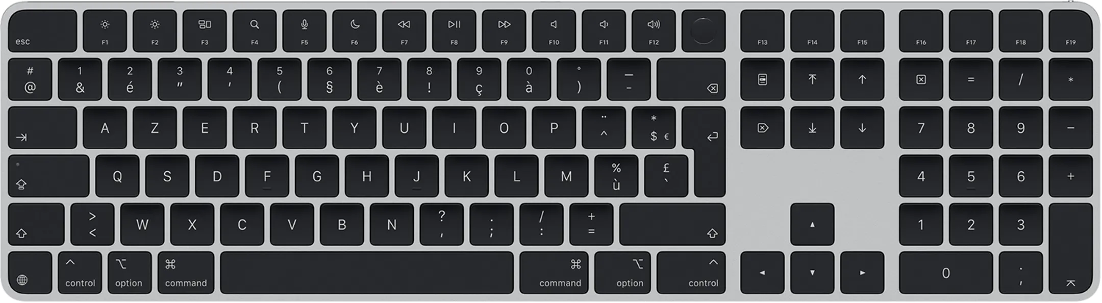 Magic Keyboard avec Touch ID et pavé numérique - Touches noires