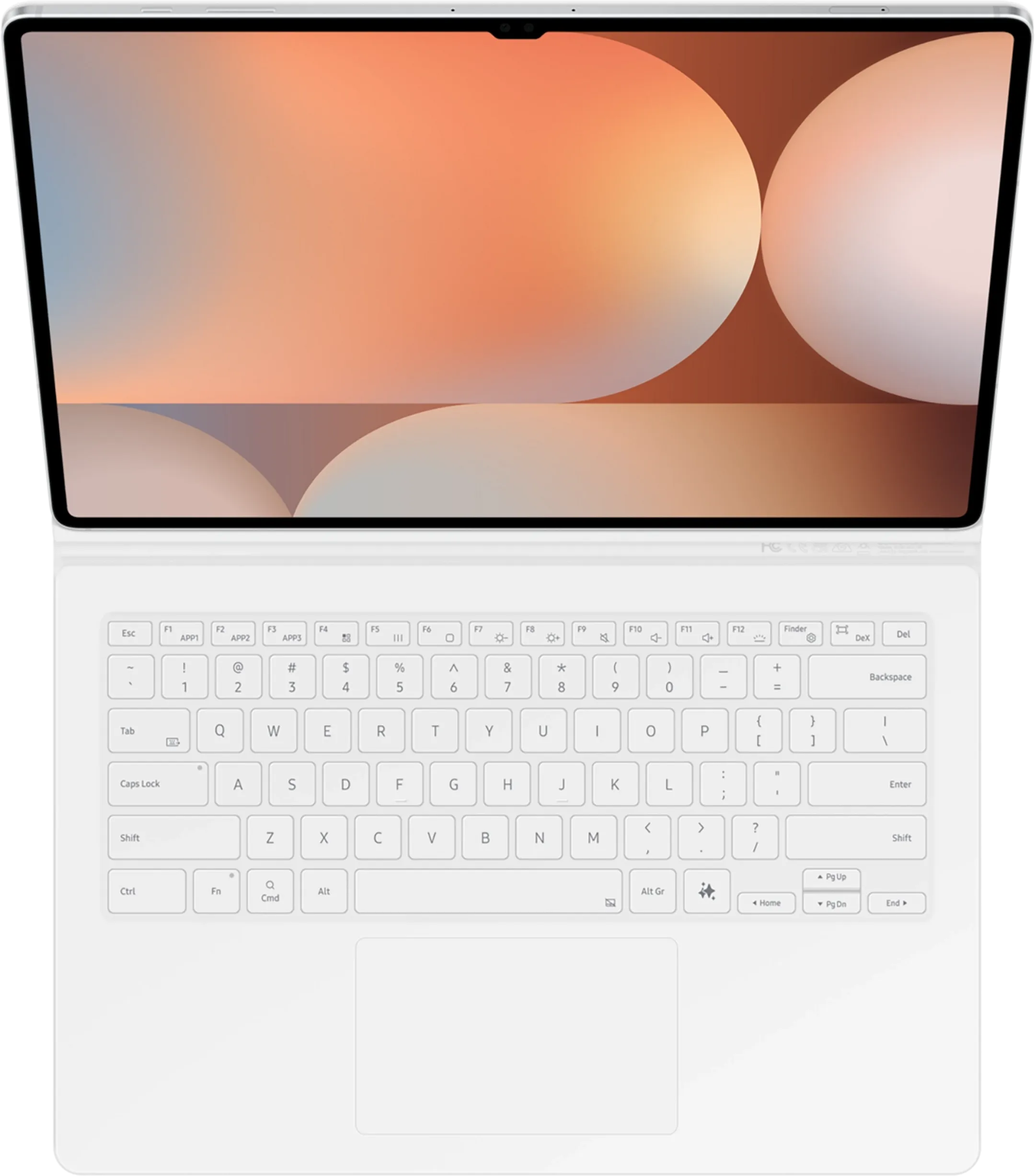 Samsung Galaxy Tab S10 Ultra/S9 Ultra AI Book Cover Keyboard AZERTY - Blanc image