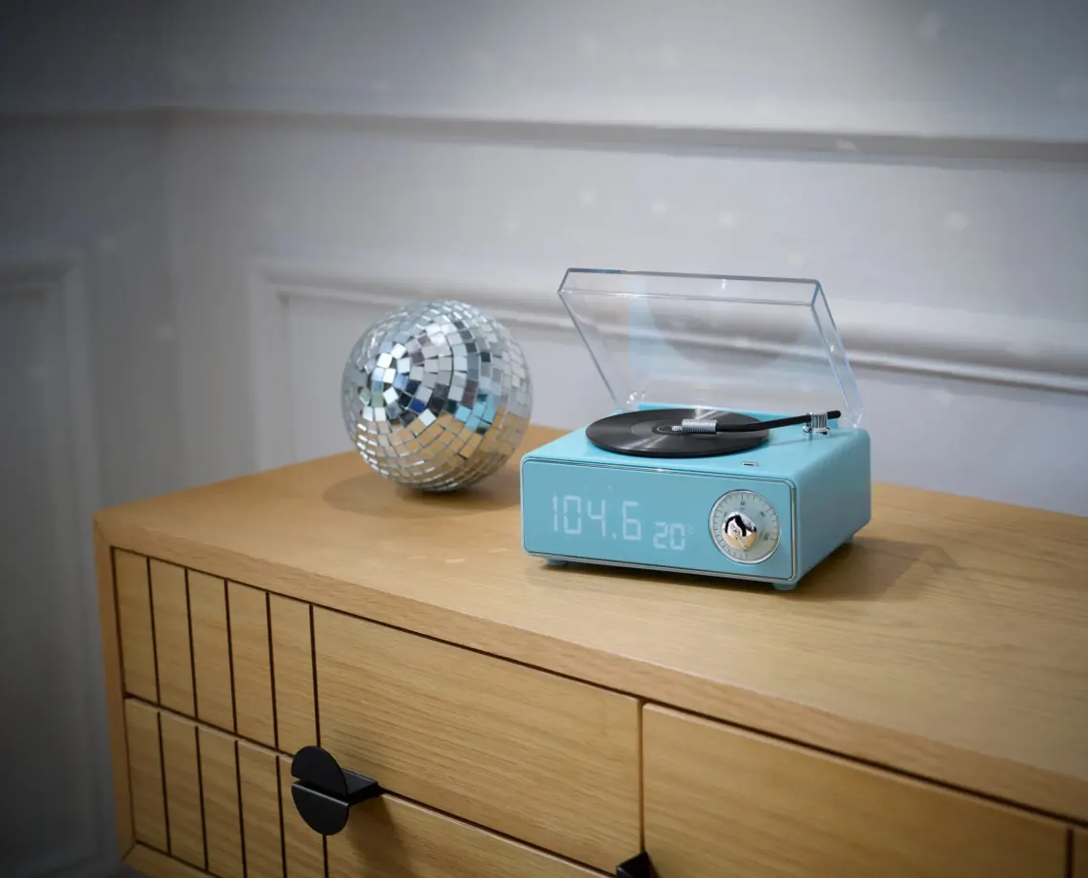 EPOK Réveil et enceinte rétro - Bleu image