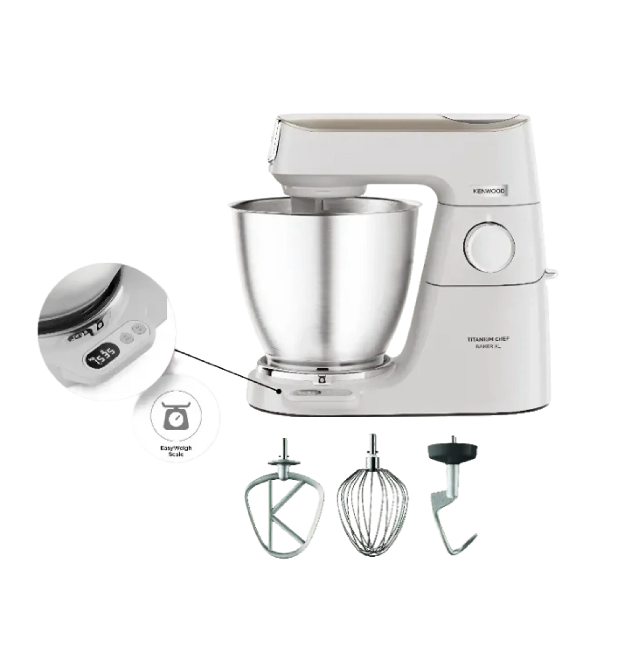 Keukenrobot Titanium Chef Baker XL met geïntegreerde weegschaal KVL65.001WH