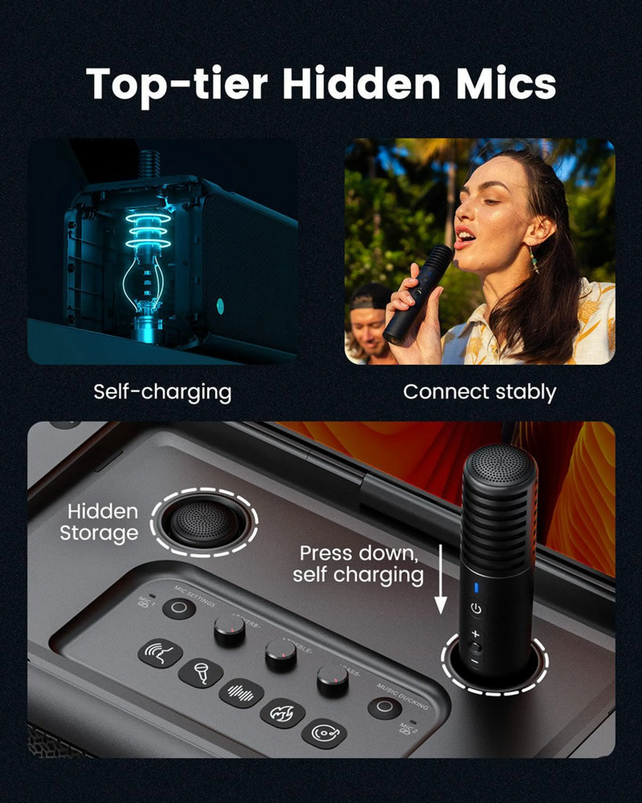 IKARAO Enceinte Karaoke Break X1 avec 2 micros image