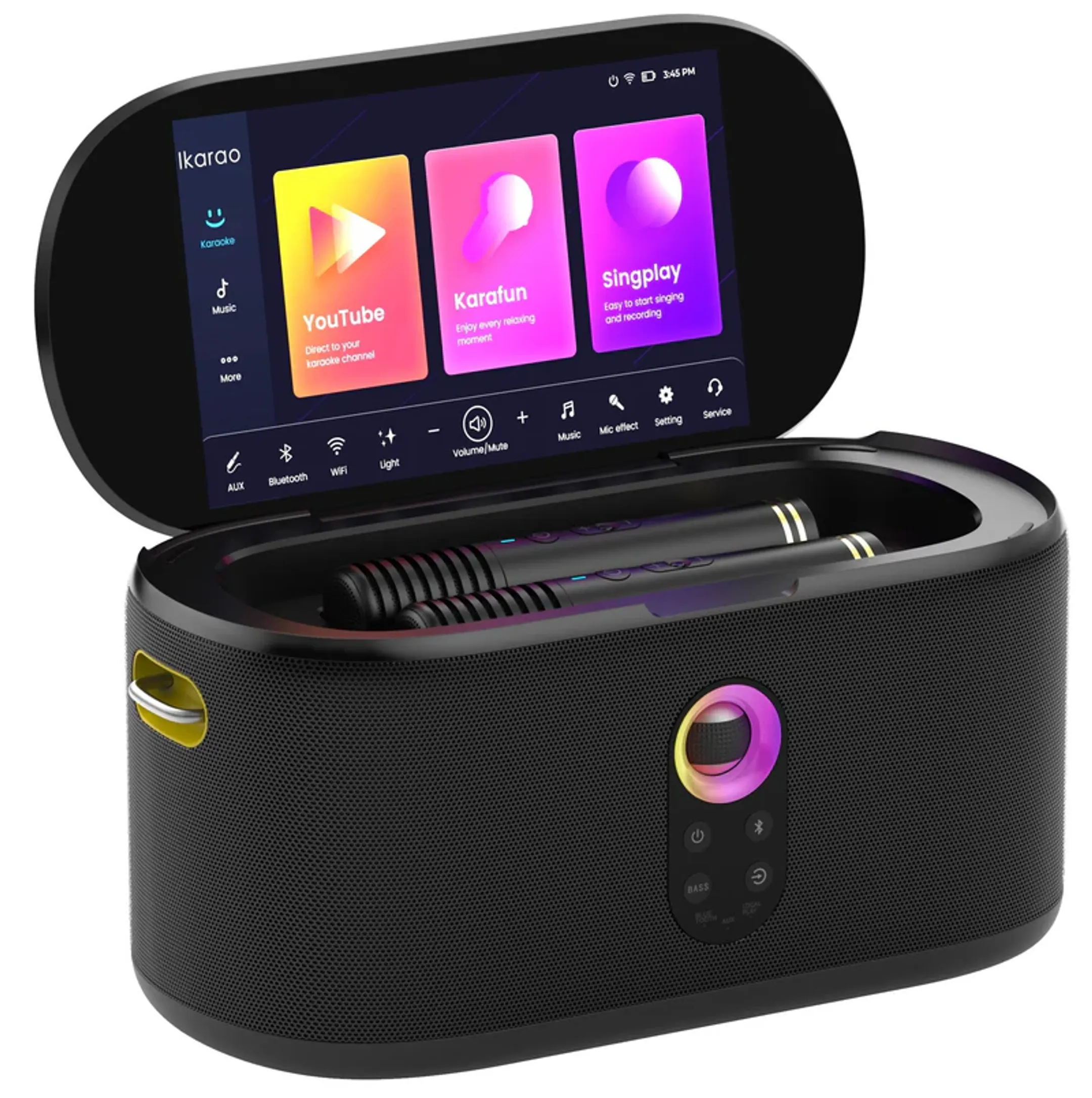 IKARAO Shell S1 karaokespeaker met 2 microfoons image
