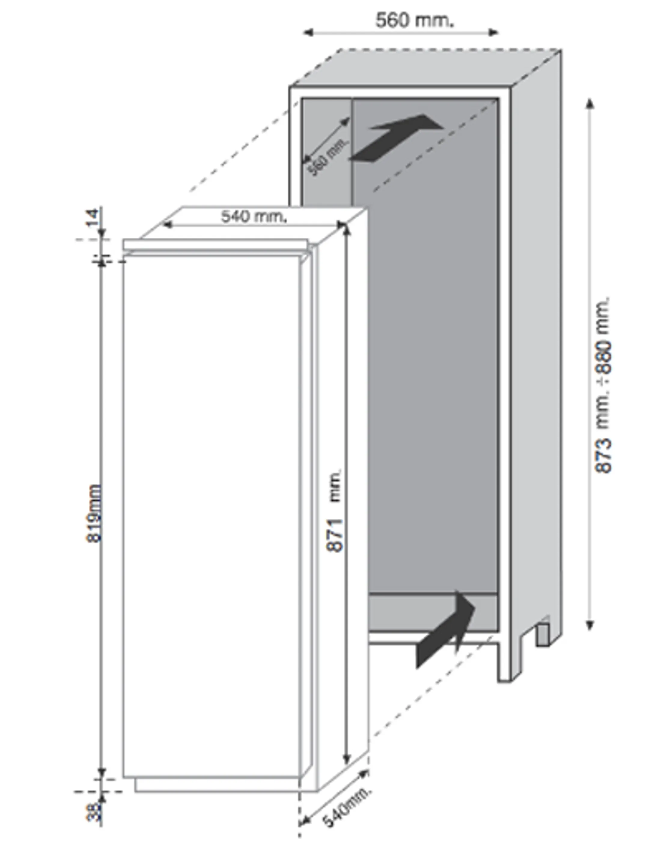 Candy Inbouw koelkast CMLS59EW image