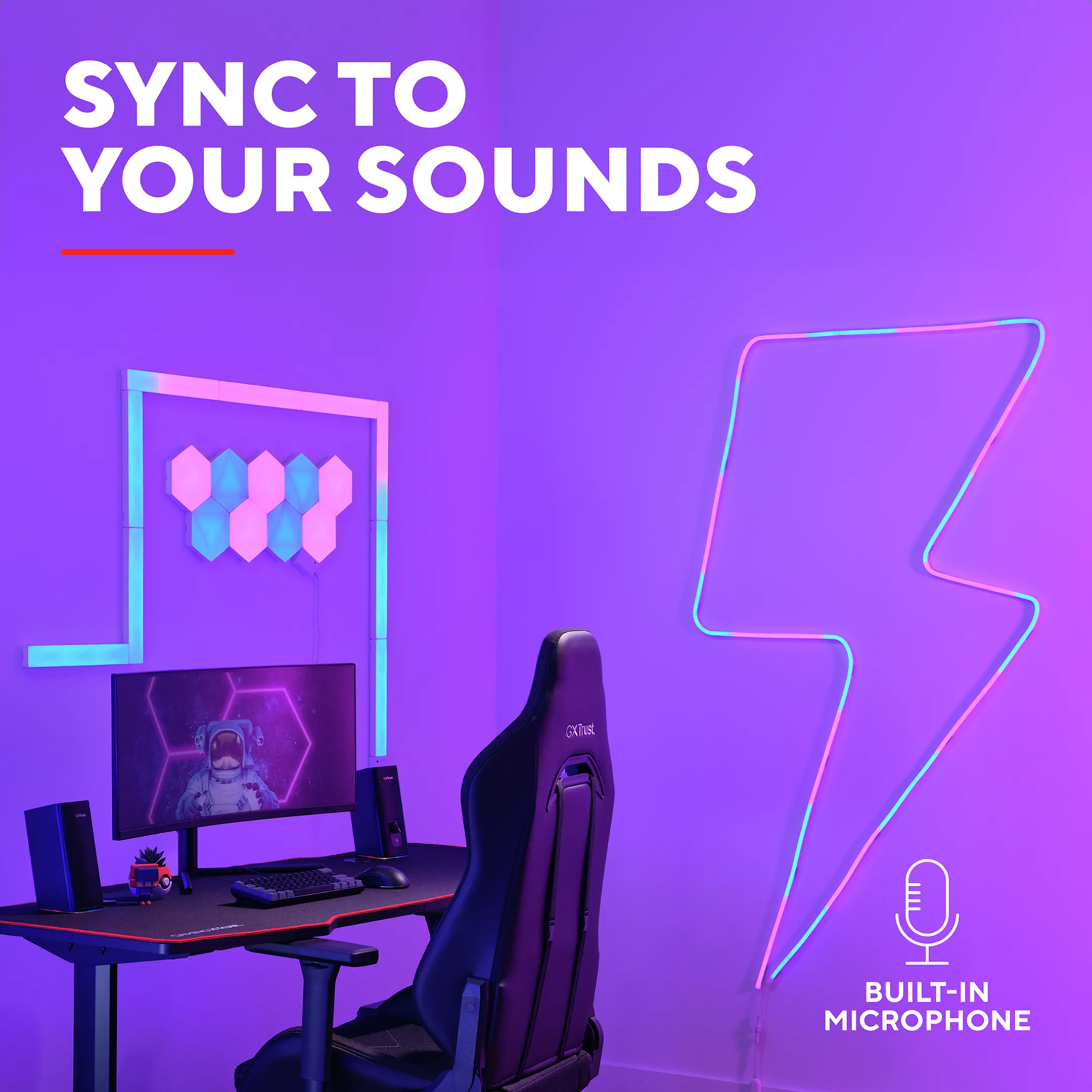 Trust GXT 902 VYBZ Panneaux lumineux hexagonaux RVB image