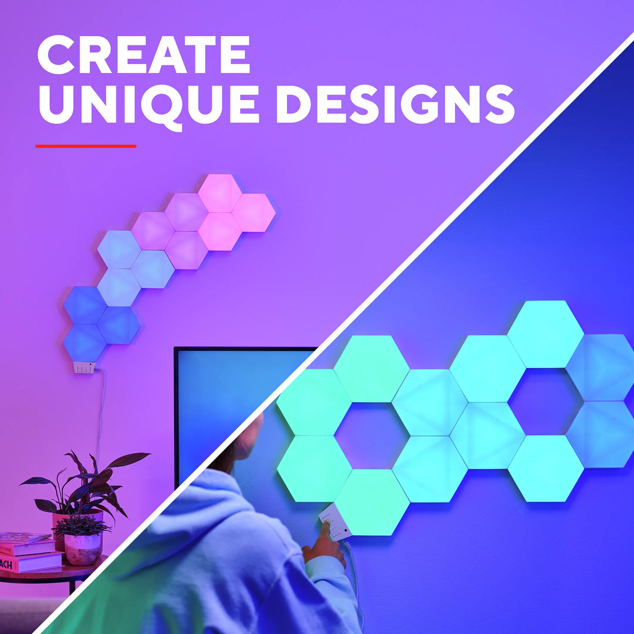 Trust GXT 903 VYBZ Kit d'extension 3 pièces pour panneaux lumineux hexagonaux RVB image