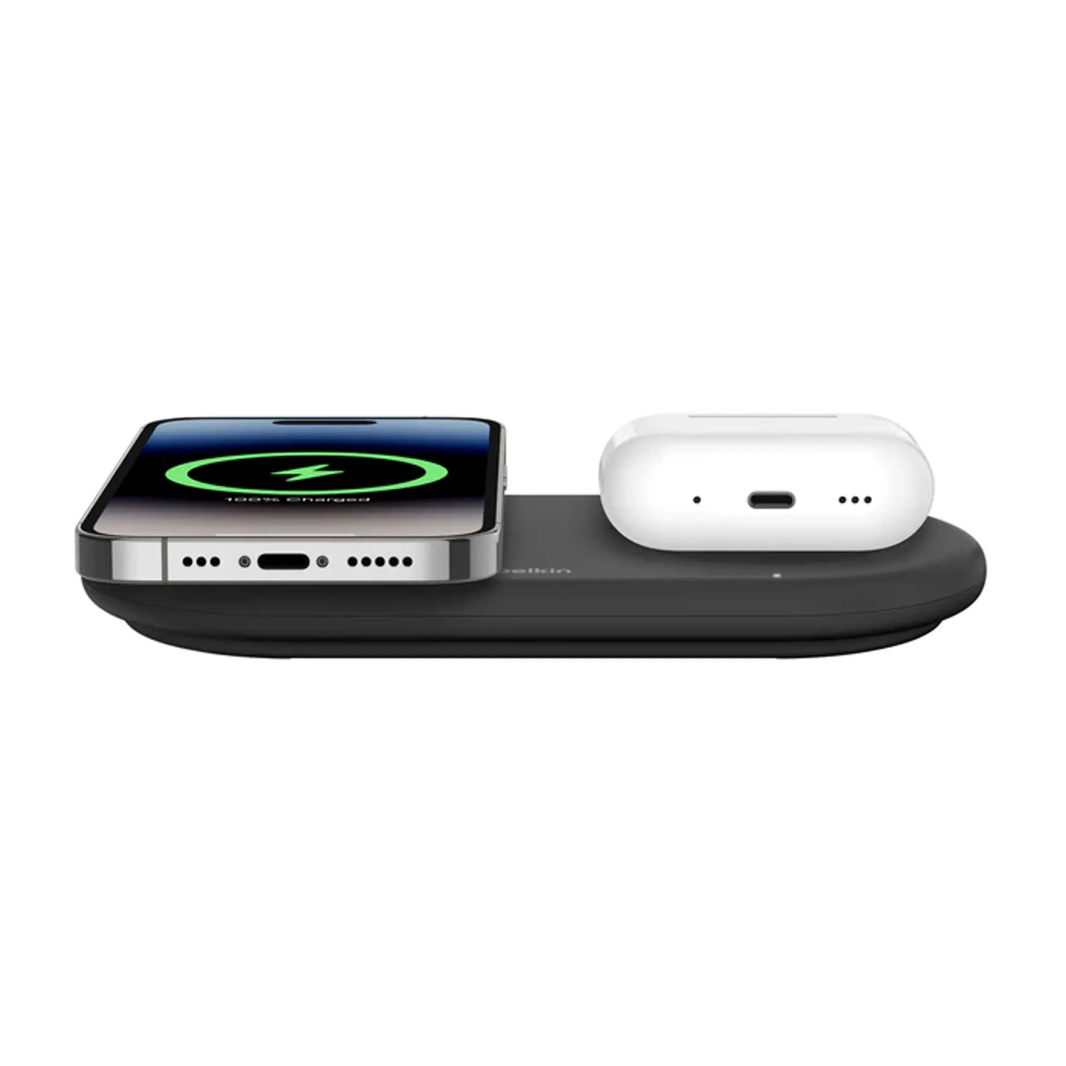 BoostCharge Pro | Station de charge magnétique 2-en-1 avec Qi2 (15 W) - Noir