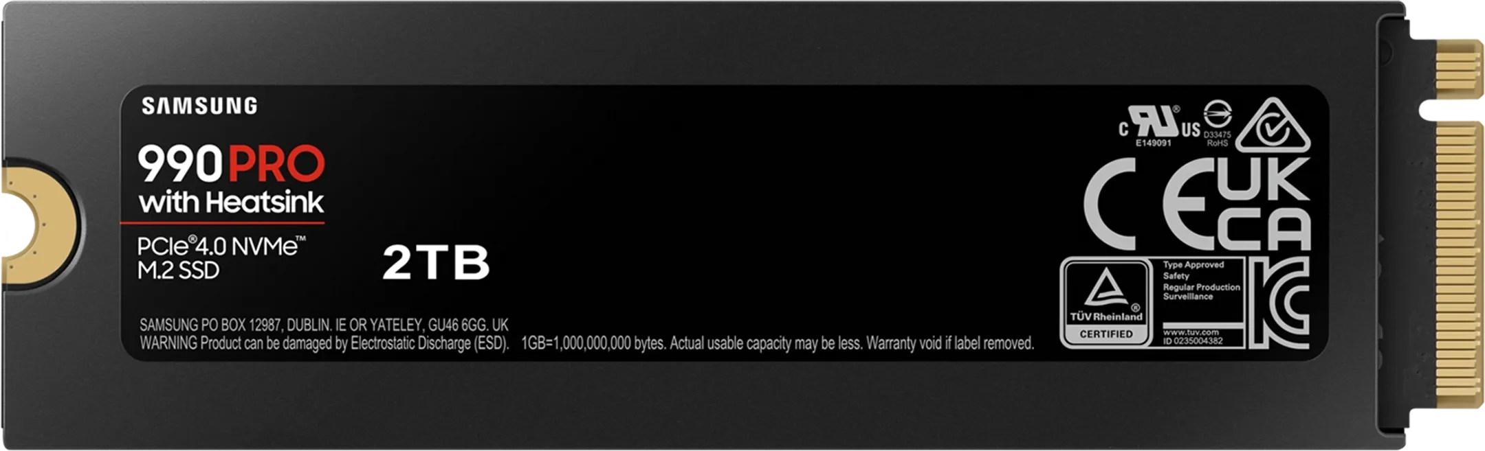 Samsung 990 PRO Heatsink PCIe 4.0 NVMe M.2 SSD - 2TB image