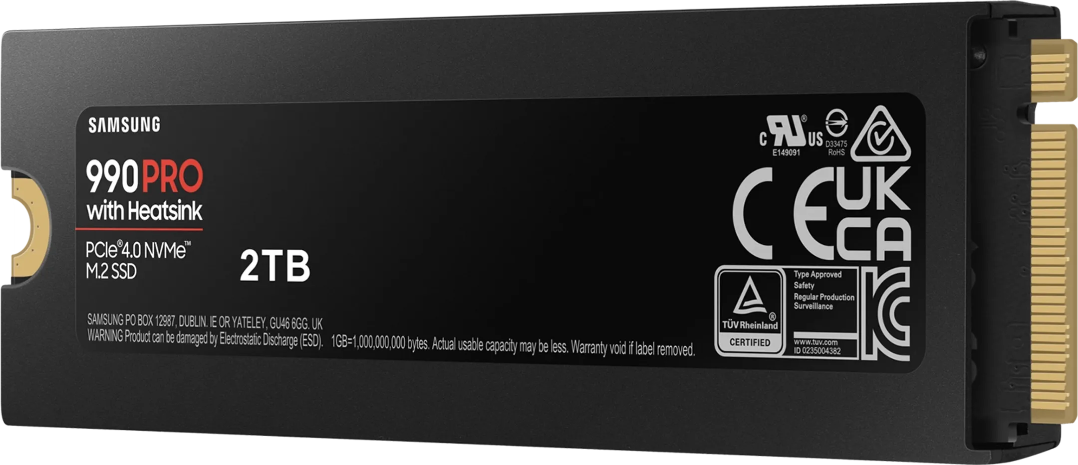 Samsung 990 PRO Heatsink PCIe 4.0 NVMe M.2 SSD - 2TB image