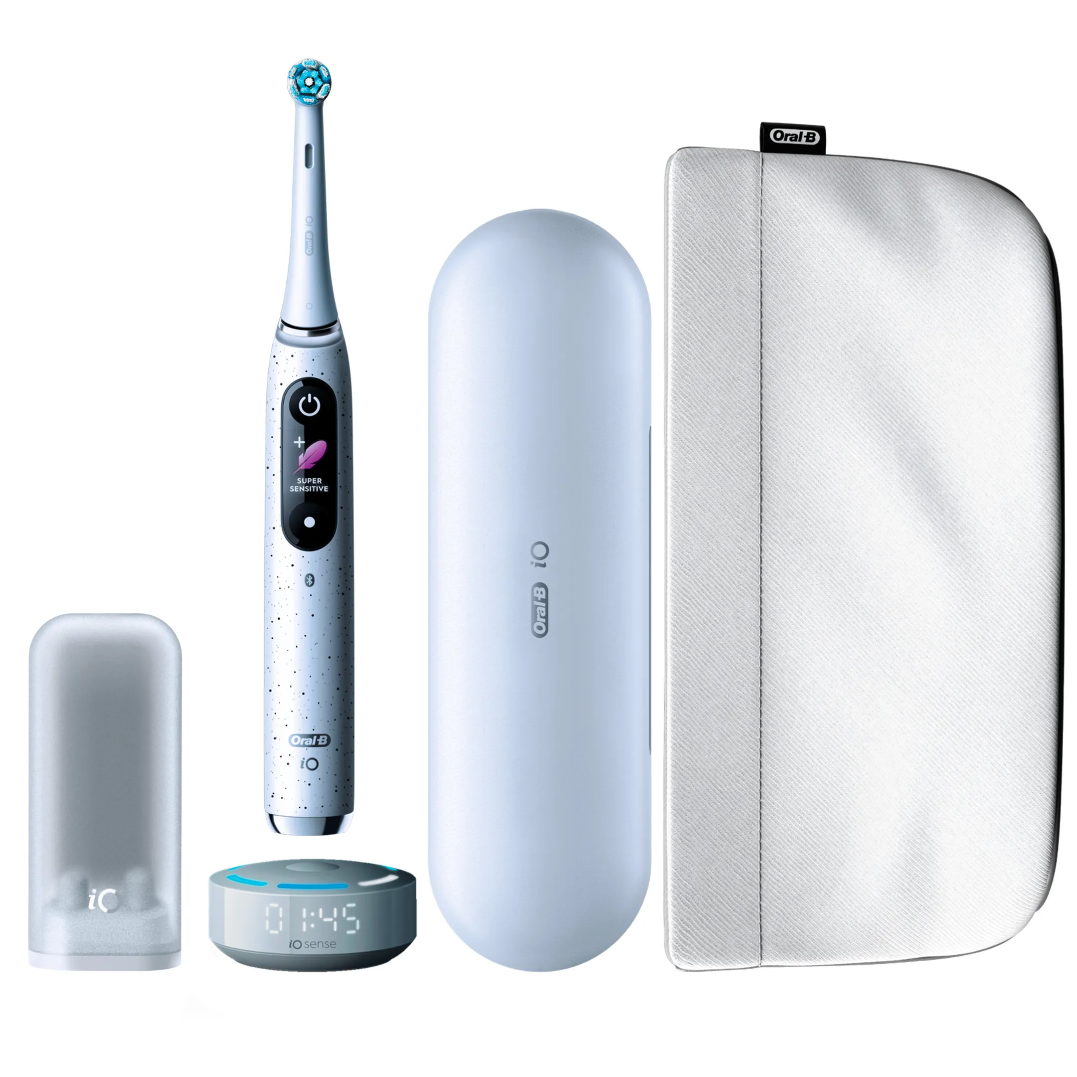 Brosse à dents électrique iO10 blanc + Soft Pouch
