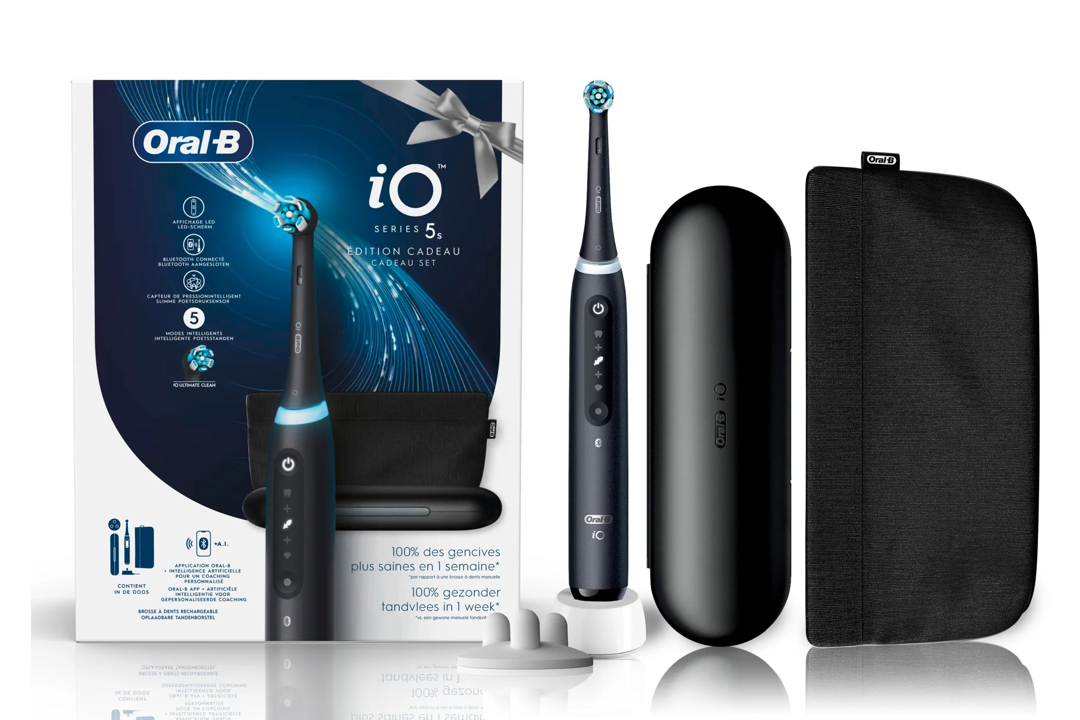 Brosse à dents électrique  iO5 noir + etui + pouch
