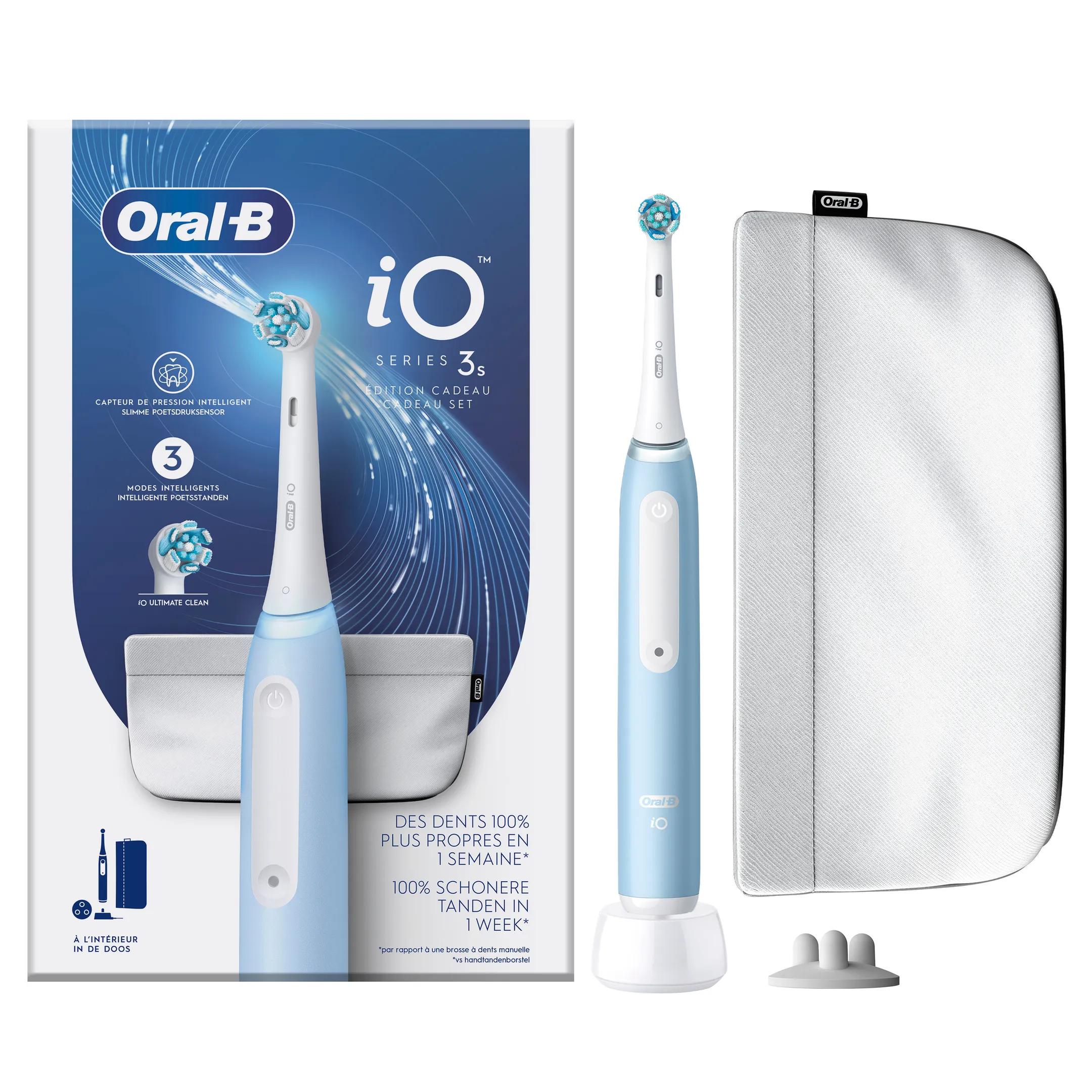 Brosse à dents électrique  iO3 bleu + pouch édition speciale