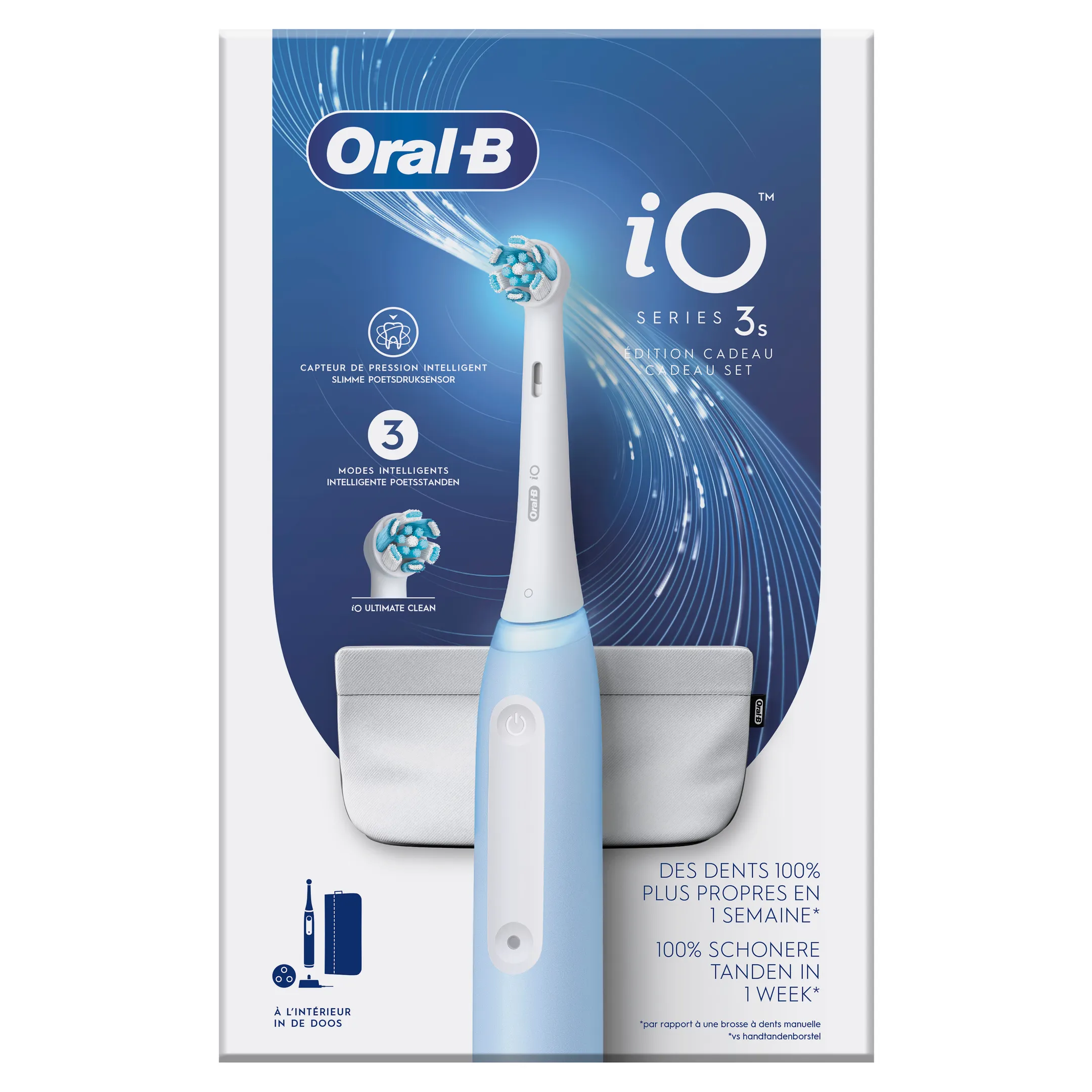 Oral-B Brosse à dents électrique  iO3 bleu + pouch édition speciale image