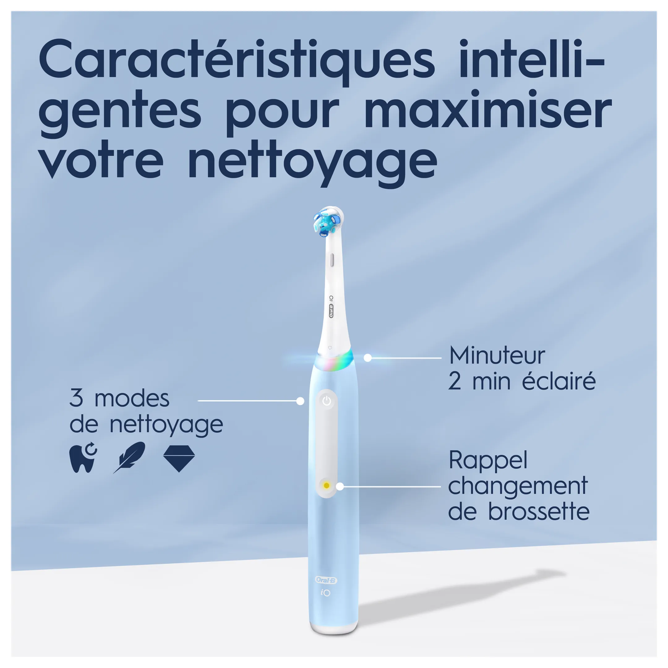 Oral-B Brosse à dents électrique  iO3 bleu + pouch édition speciale image