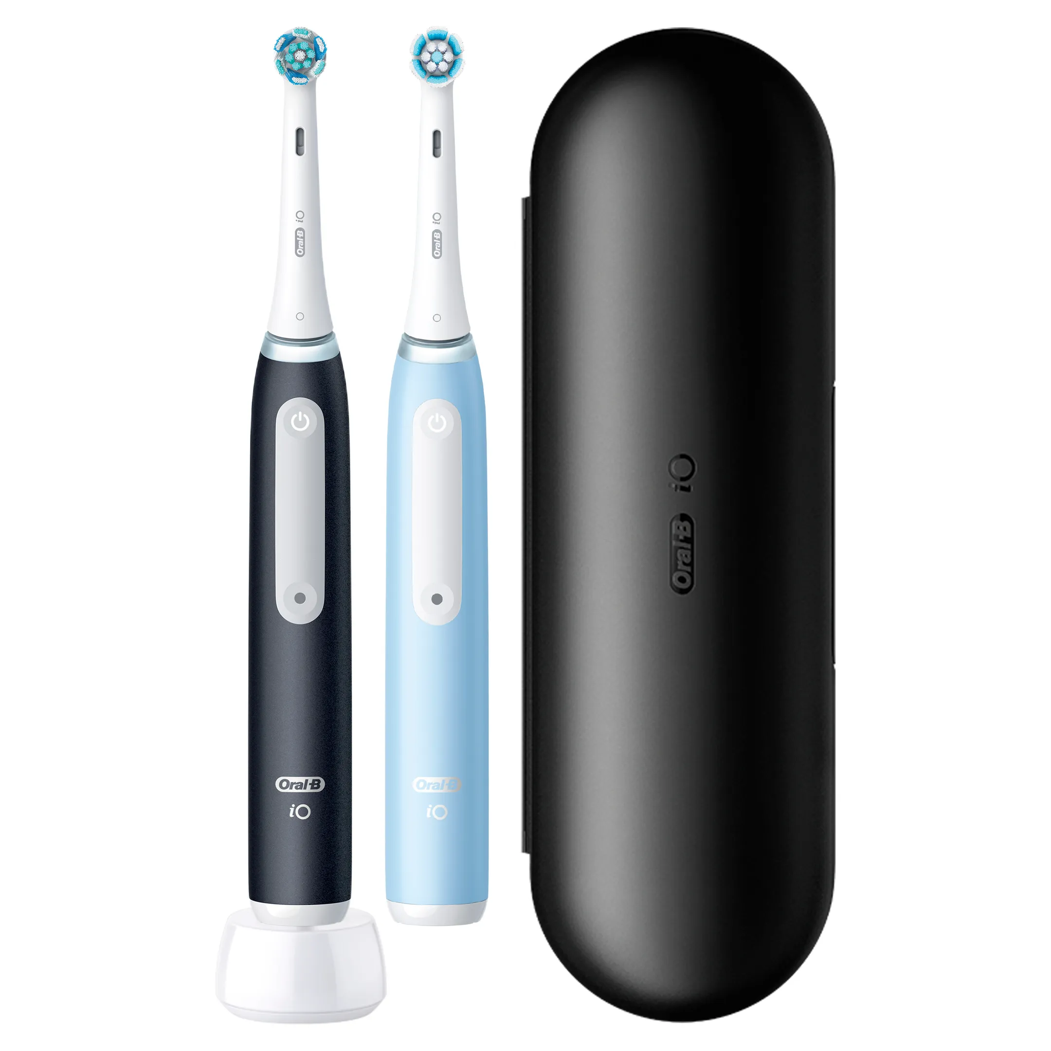 Oral-B Brosse à dents électrique iO3 Duo Matt Noir/Ice Bleu + Étui de voyage image