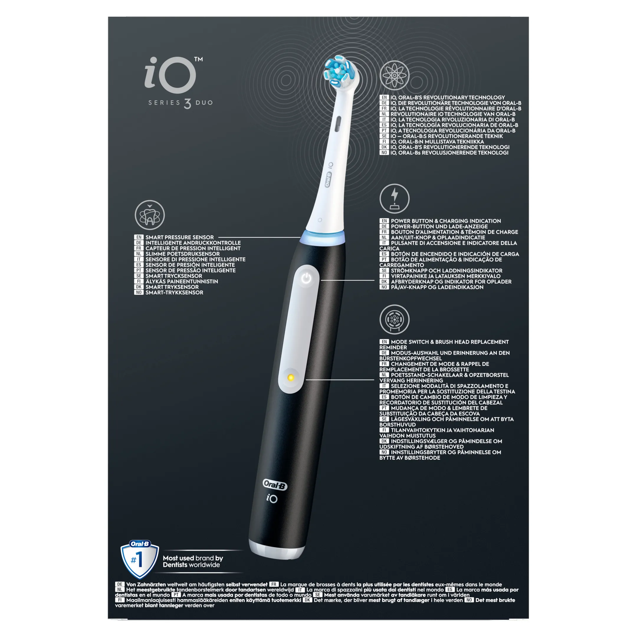 Oral-B Brosse à dents électrique iO3 Duo Matt Noir/Ice Bleu + Étui de voyage image