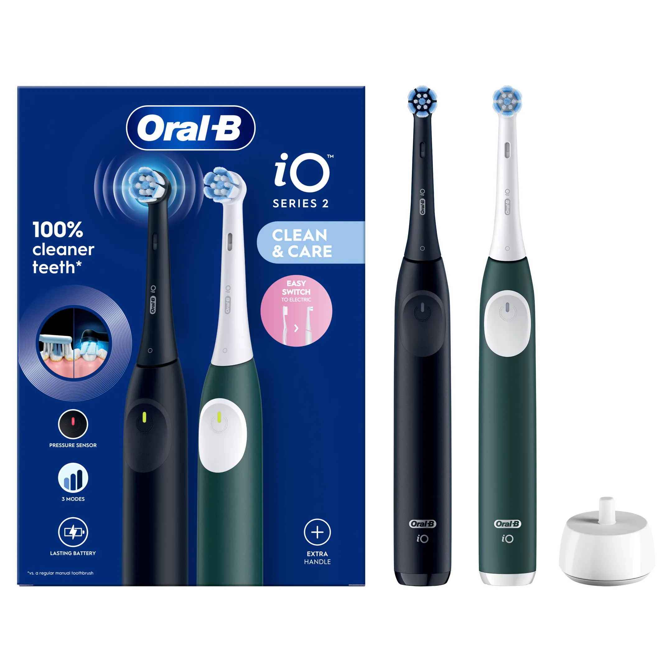 Brosse à dents électrique  iO2 Duo noir/vert
